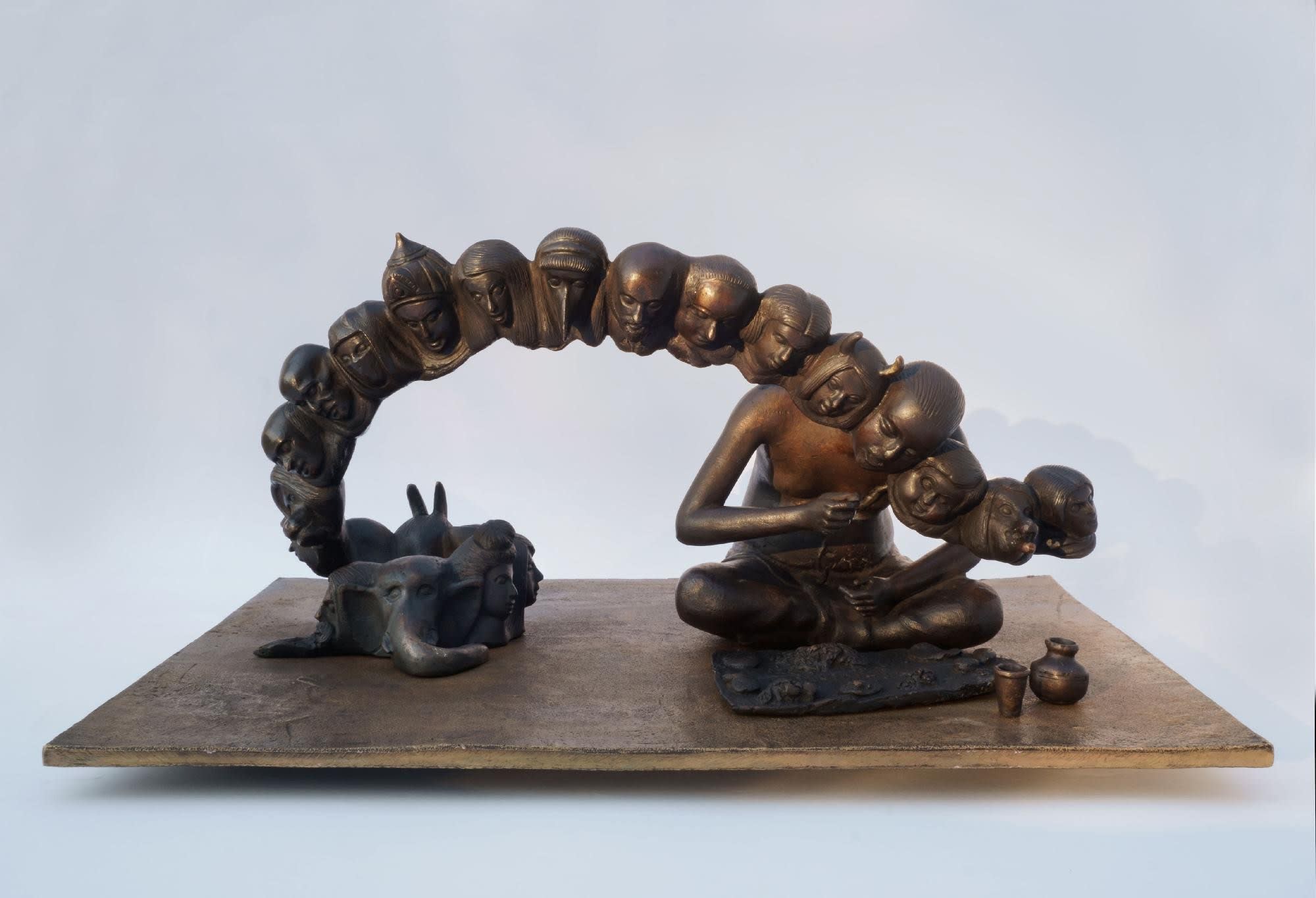 N.S. Harsha In The Chain of Consumption, 2012 Bronze 8.5 x 17.5 x 12.5 in