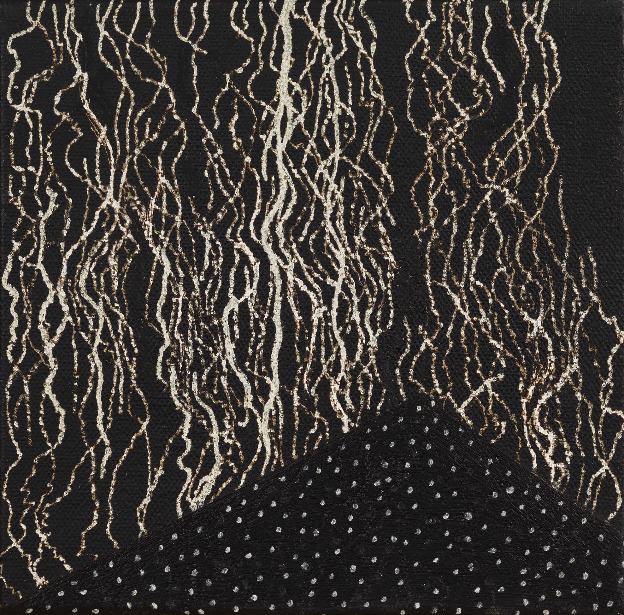 Rameshwar Broota Untitled Oil on canvas, scraped with blade 6 x 6 in 2024