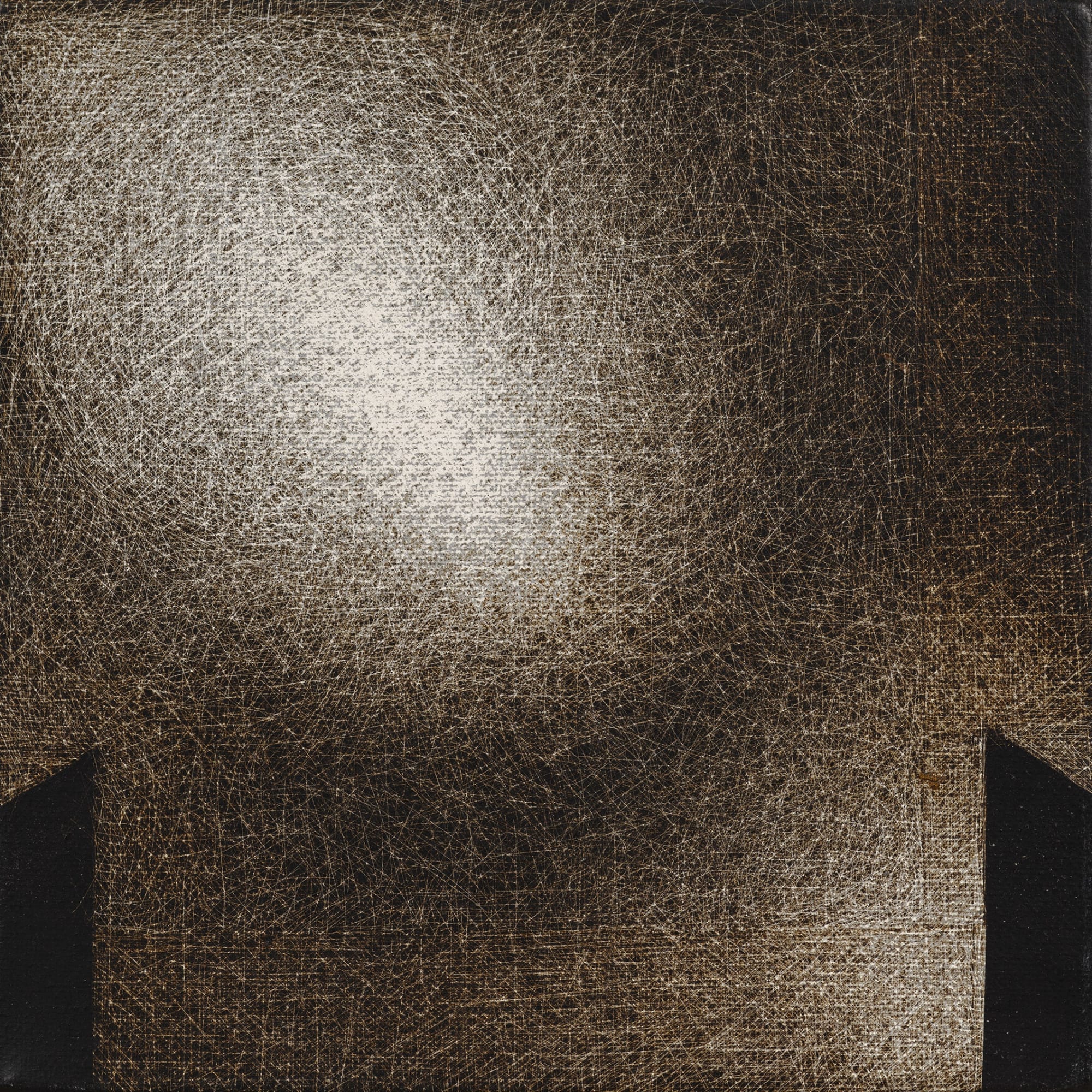 Rameshwar Broota Untitled Oil on canvas, scraped with blade 6 x 6 in 2024