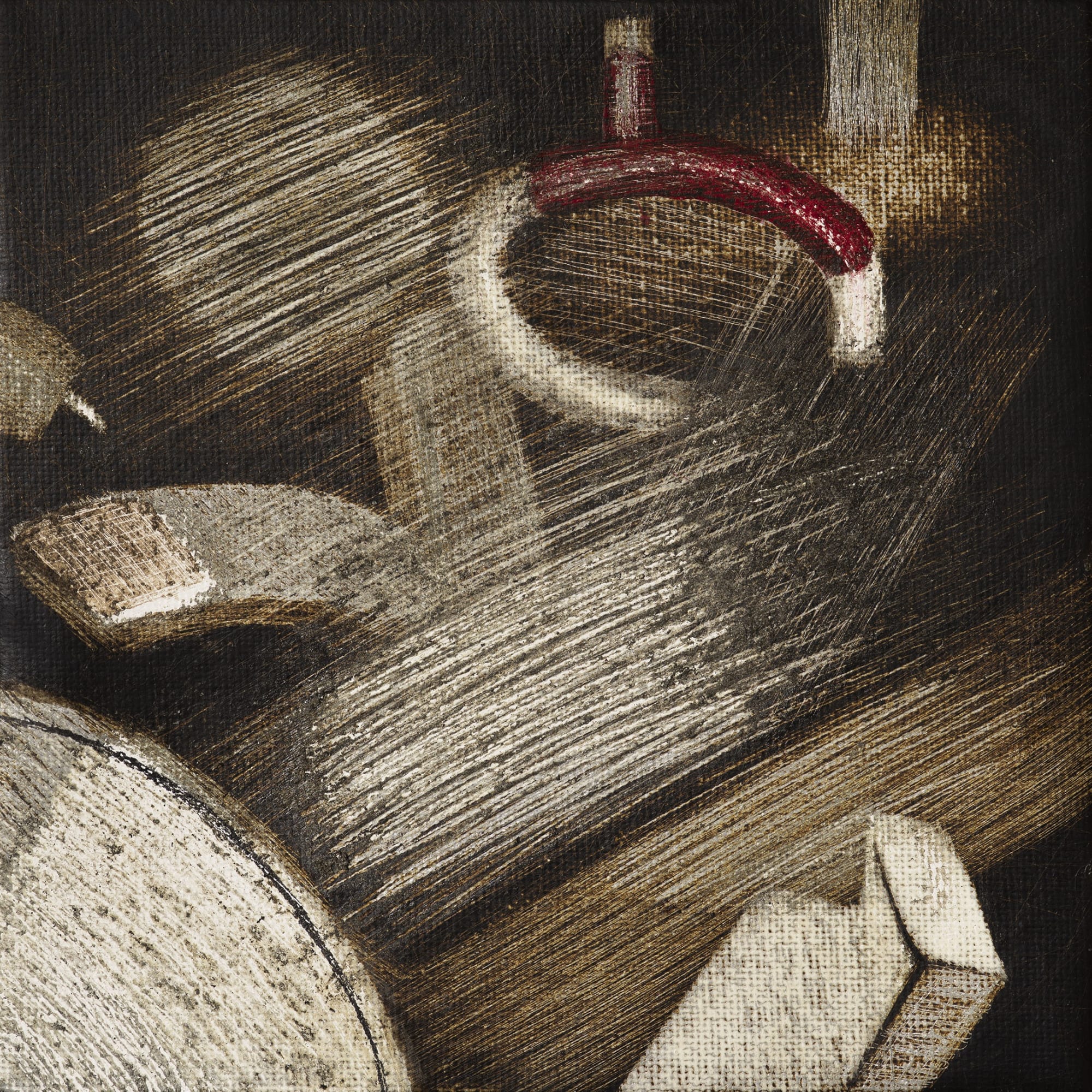 Rameshwar Broota Untitled Oil on canvas, scraped with blade 6 x 6 in 2024