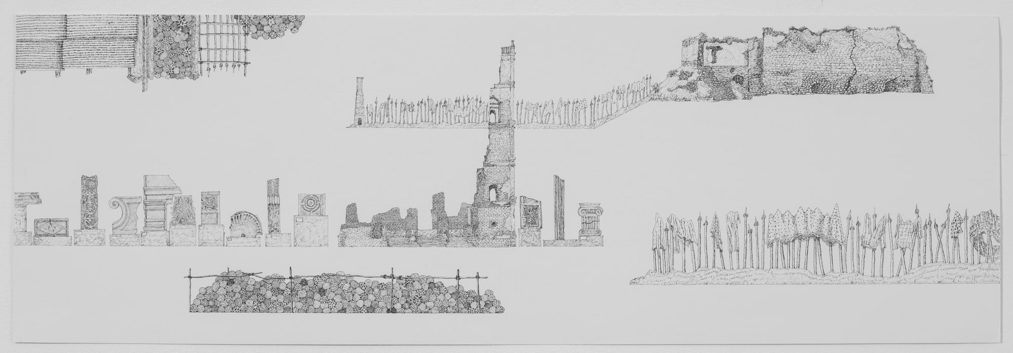 Jasmine Nilani Joseph Untitled Ink on paper 12 x 36 in 2023