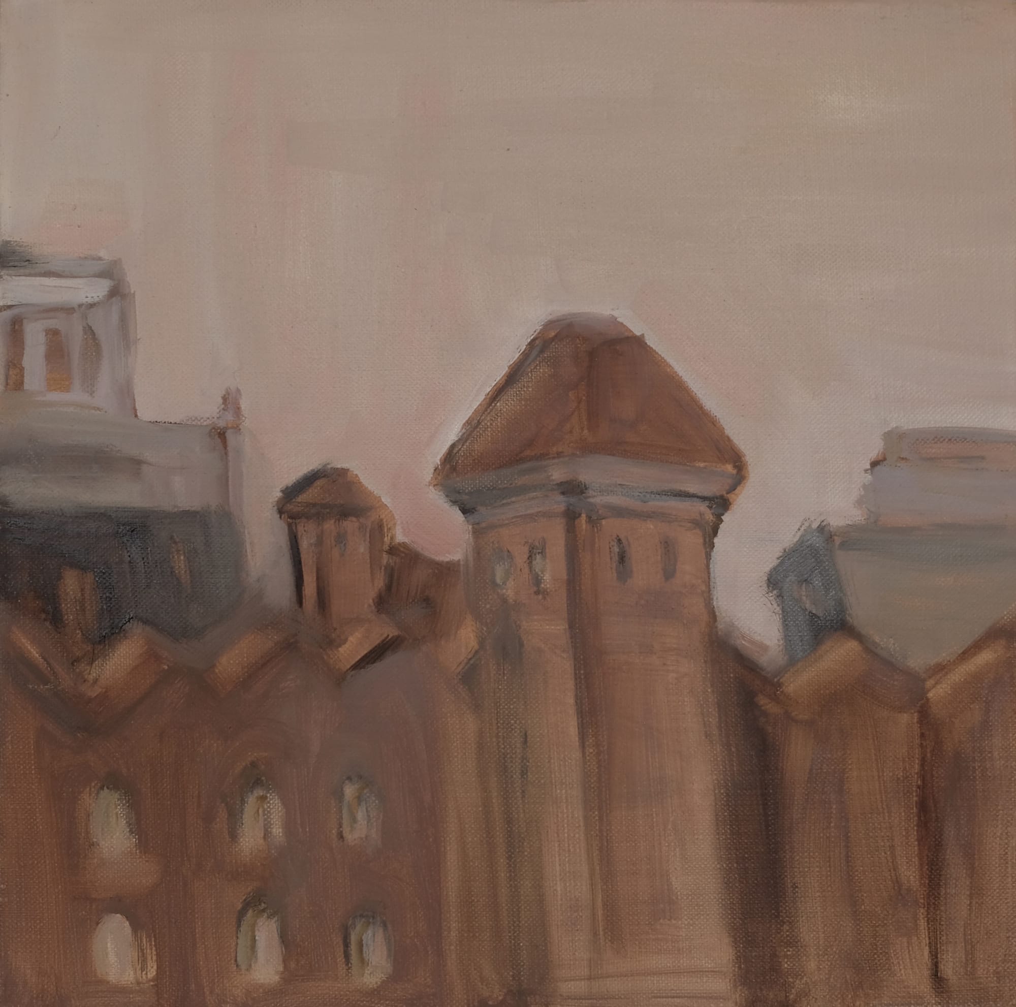 Joya Mukerjee Logue Chimneys of Rajo Villa Oil on linen