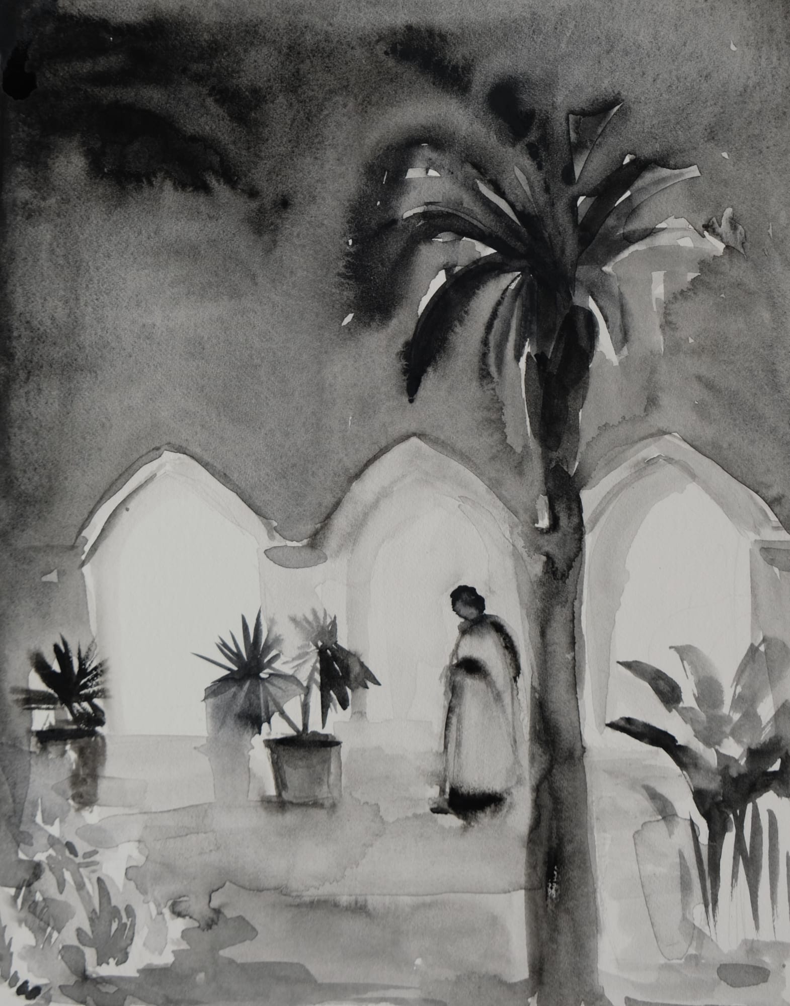 Joya Mukerjee Logue Rajo Villa Matriarch Watercolour on paper