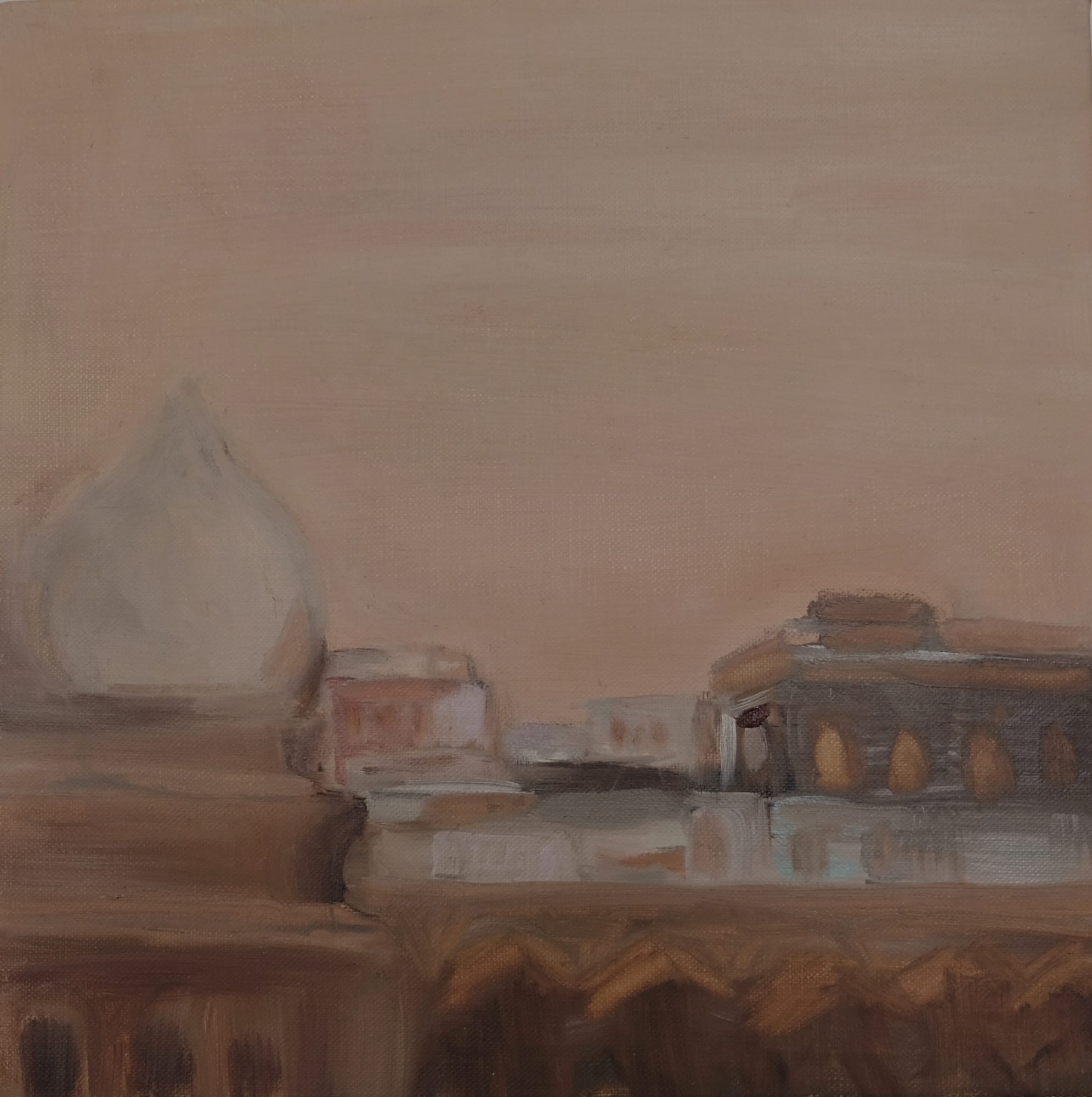 Joya Mukerjee Logue View from the Rooftop Oil on linen