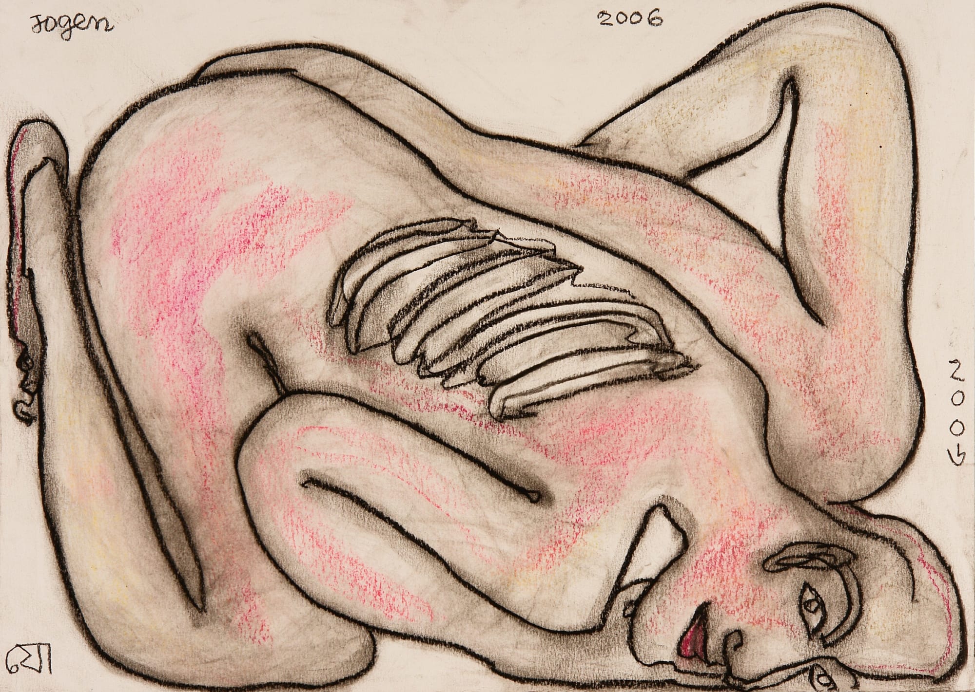 Jogen Chowdhury Man - II, 2006 Dry pastel colour on paper 10 x 13.5 in
