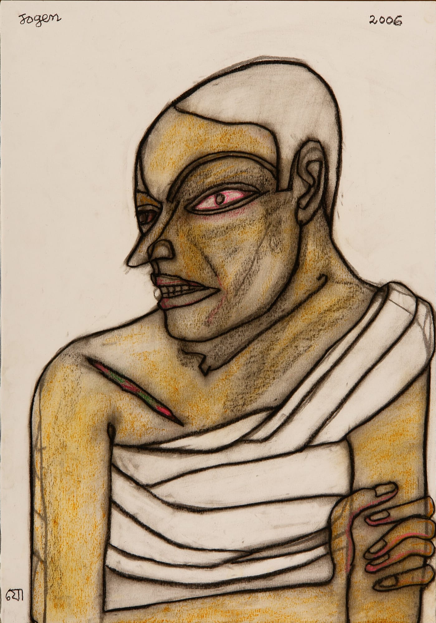 Jogen Chowdhury Untitled-I (man), 2006 Dry pastel colour on paper 20 x 13.5 in