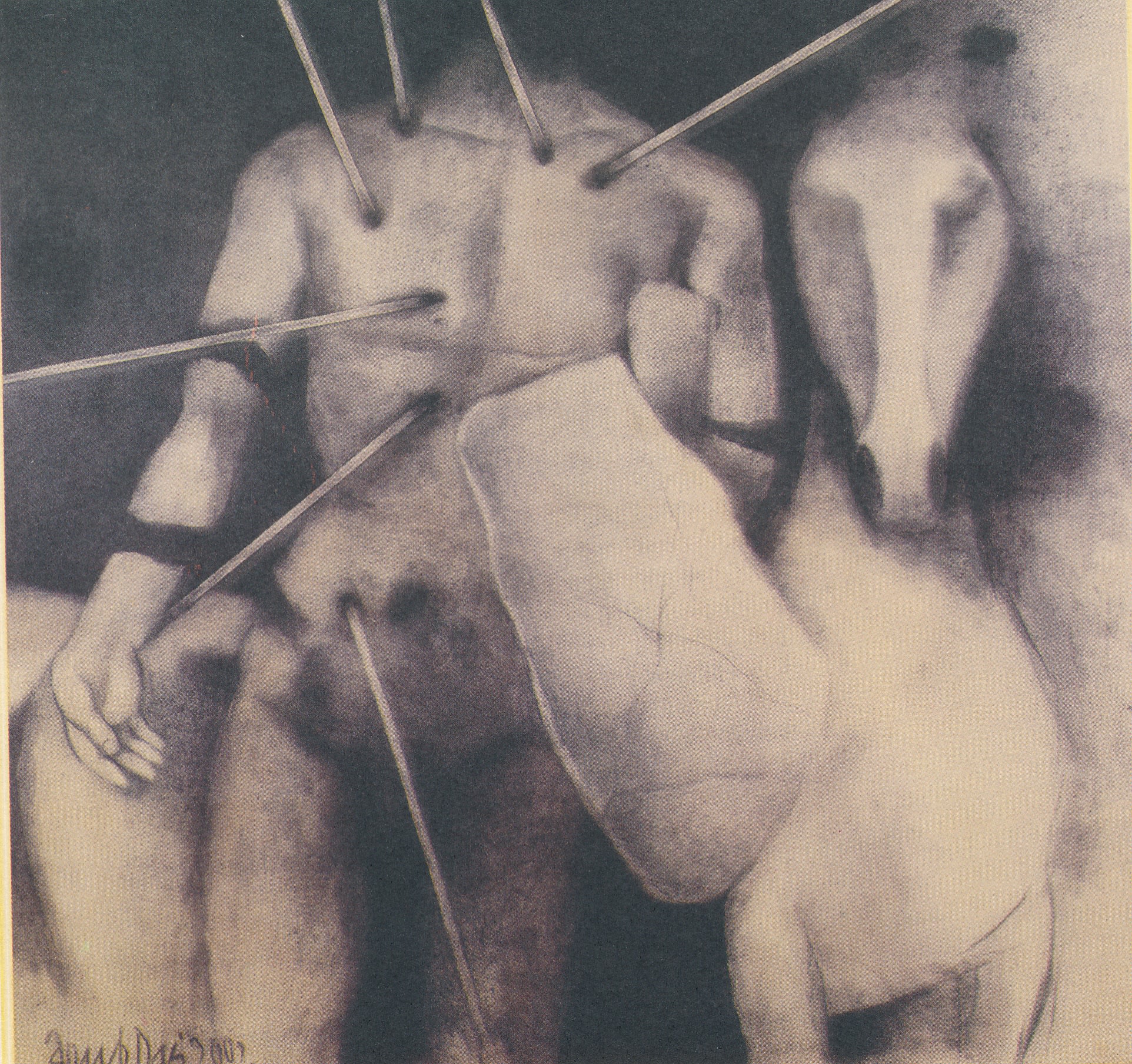 Arup Das Abhimanyu Charcoal on canvas 54 x 54 in
