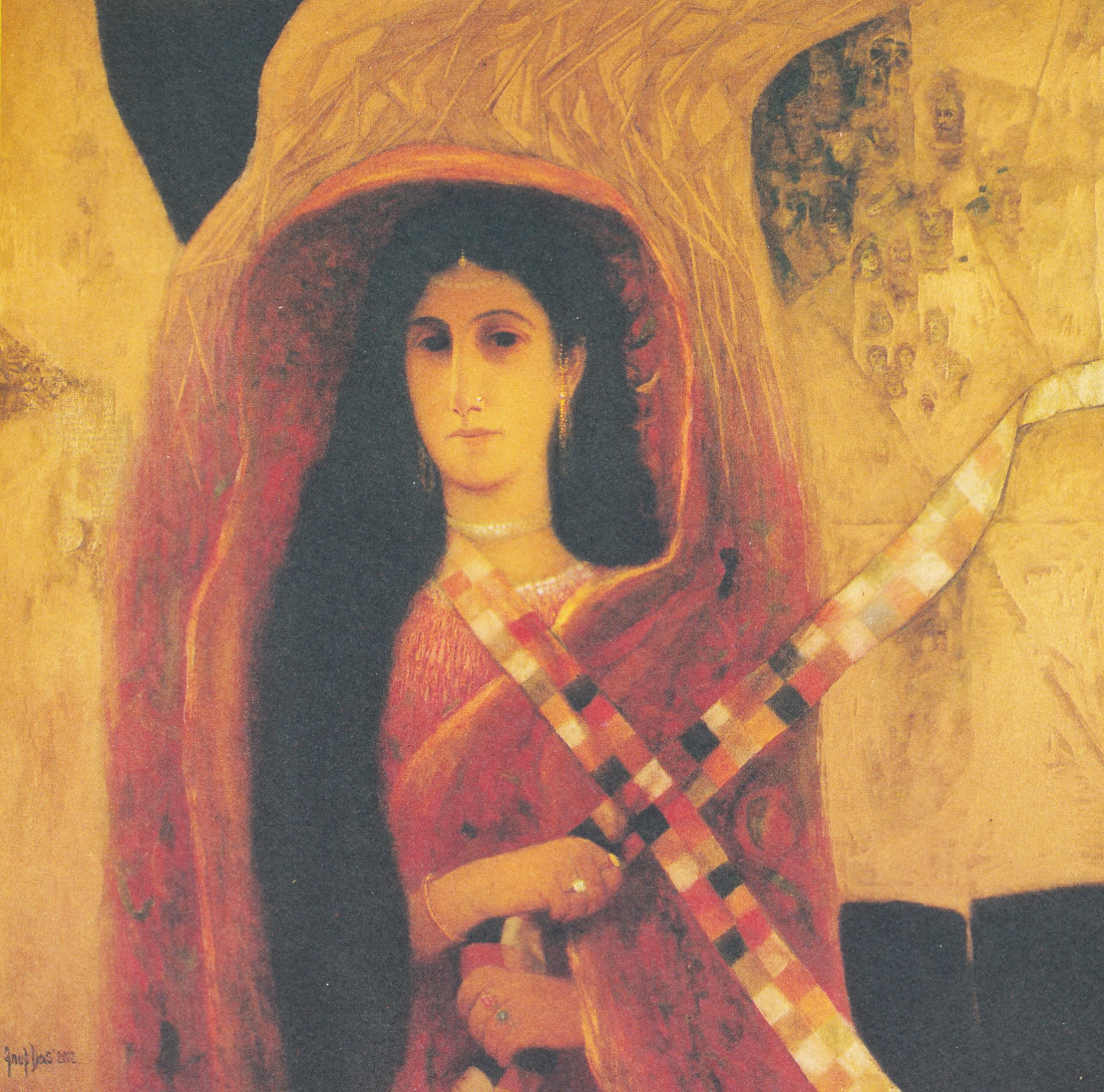 Arup Das Draupadi the Great Lady Oil on canvas 54 x 54 in