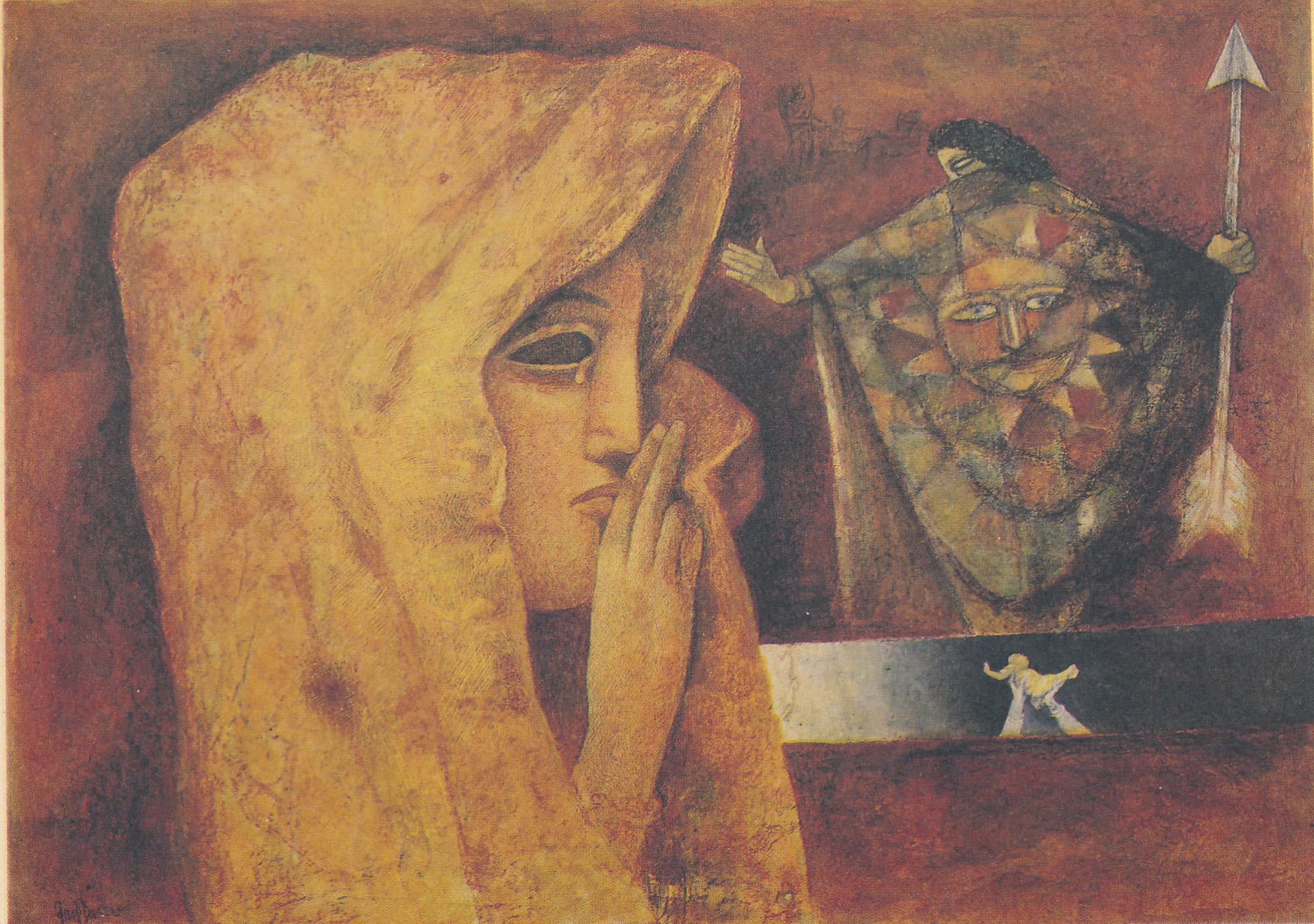 Arup Das Kunti and Karan Mixed media 29 x 39 in