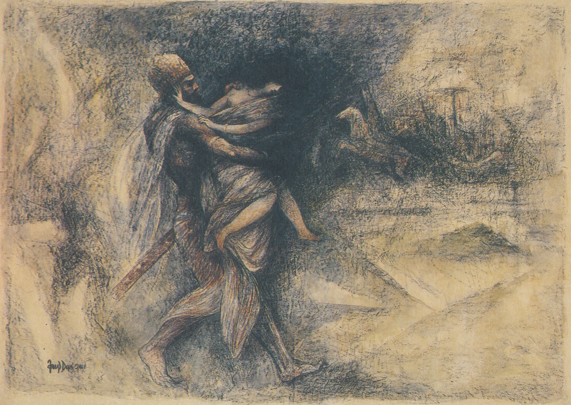 Arup Das Abduction Mixed media 29 x 39 in