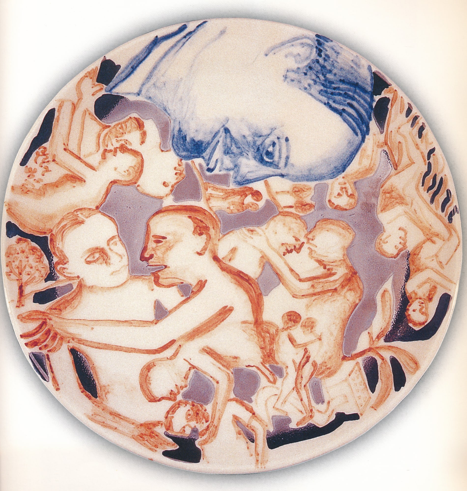 Bhupen Khakhar Men, 1996 Ceramic 9.5 x 9.5 in