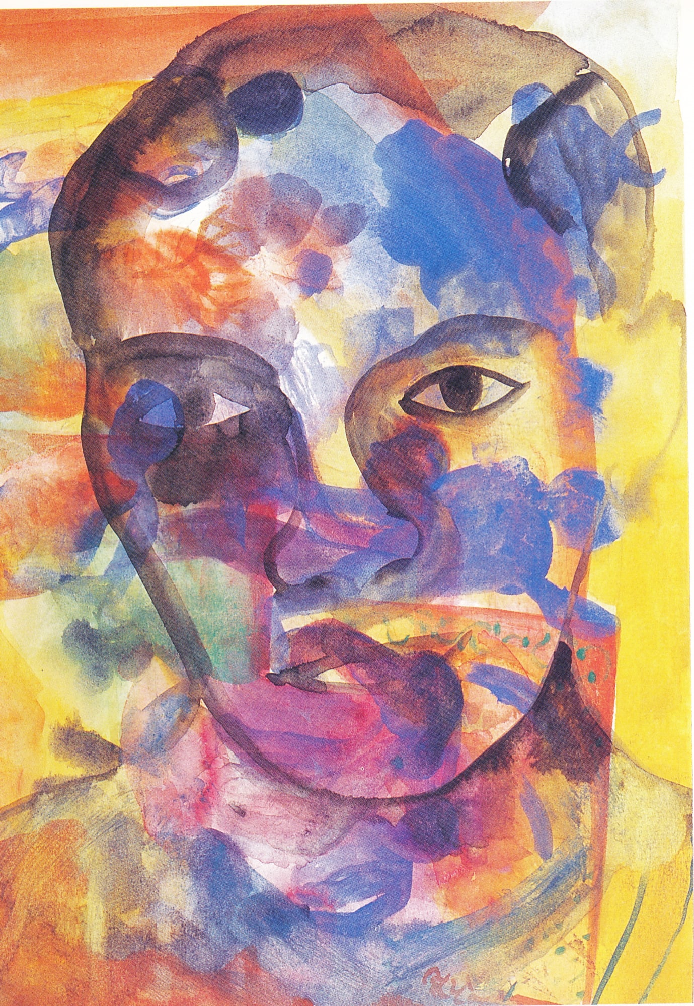 Bhupen Khakhar Landscape in a face, 1996 Watercolour 17 x 12 in