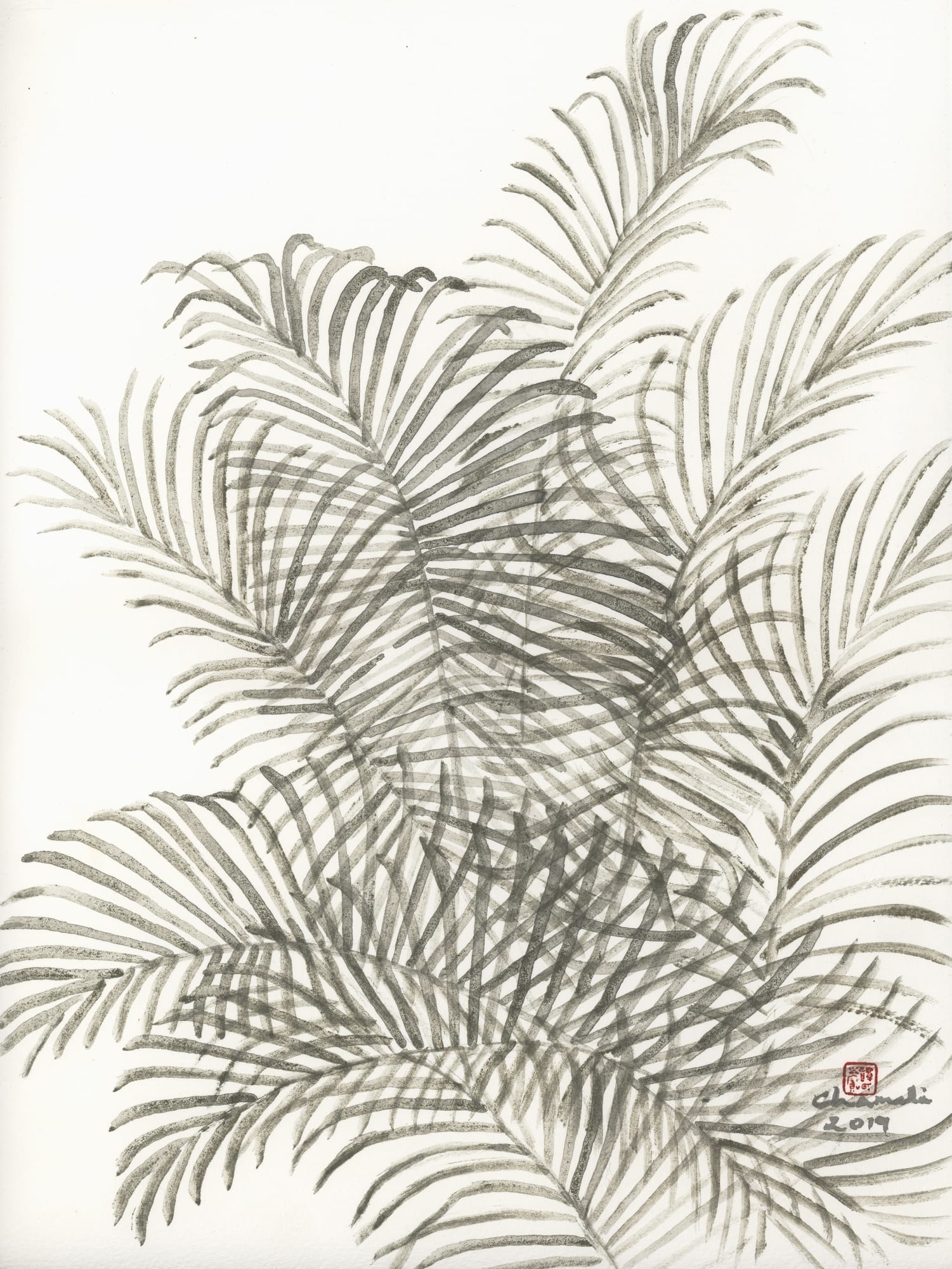 Chameli Ramachandran Untitled, 2019 Chinese ink & watercolour on paper 15 x 11 in