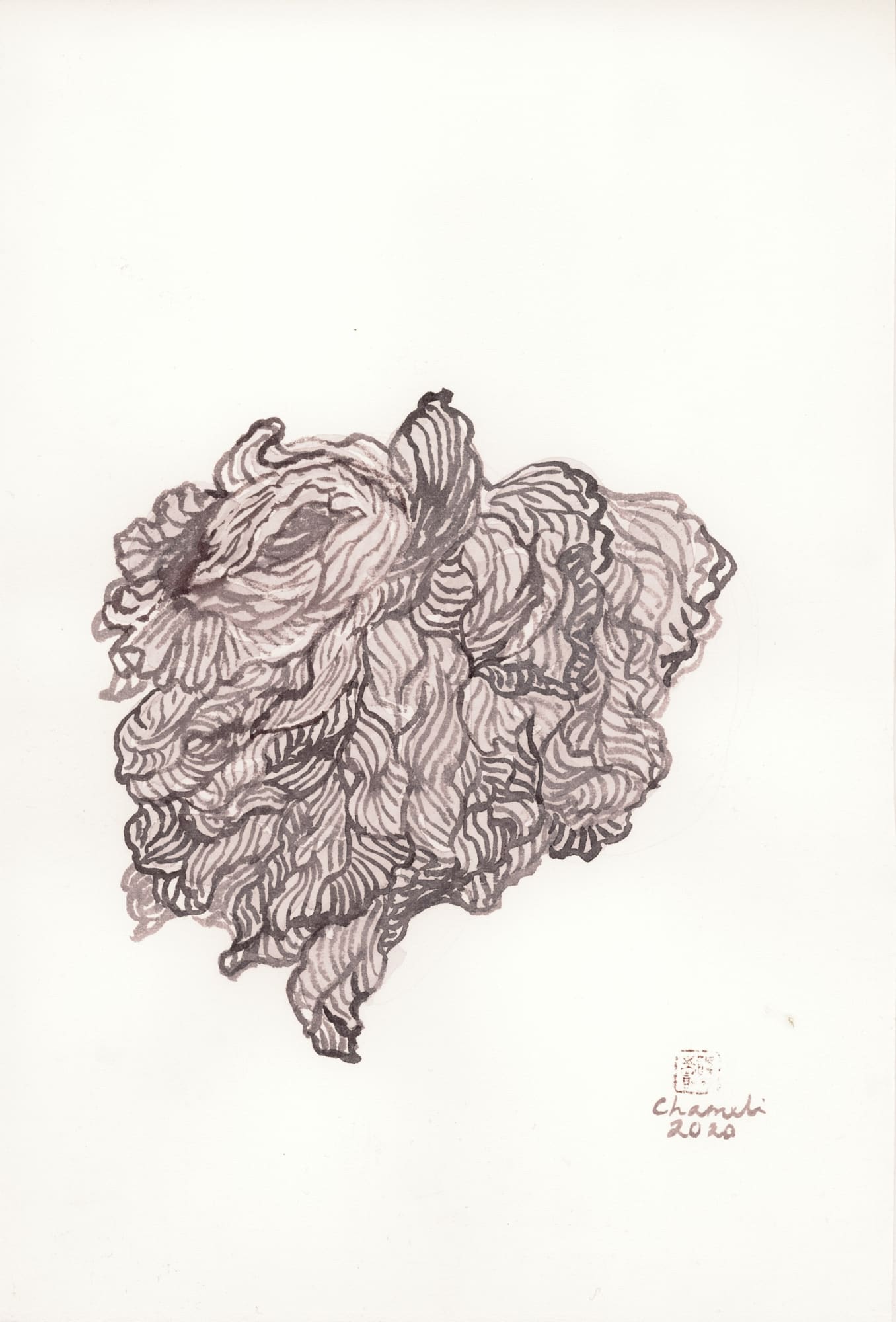 Chameli Ramachandran Untitled, 2020 Chinese ink & watercolour on paper 11 x 7.5 in