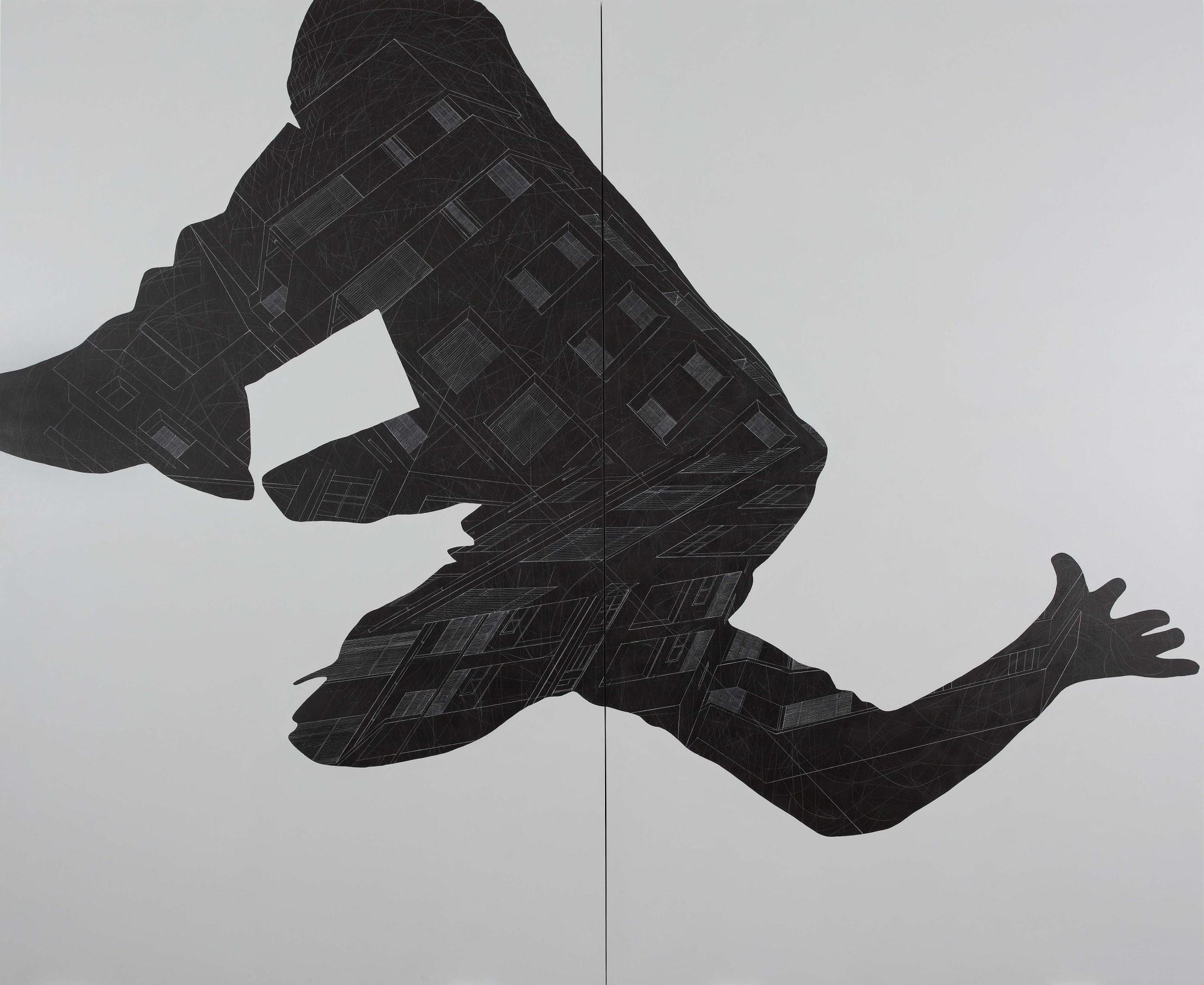 Praneet Soi Study of Figure Hurtling Through Space, 2011 Acrylic on canvas 116.1 x 118.1 in