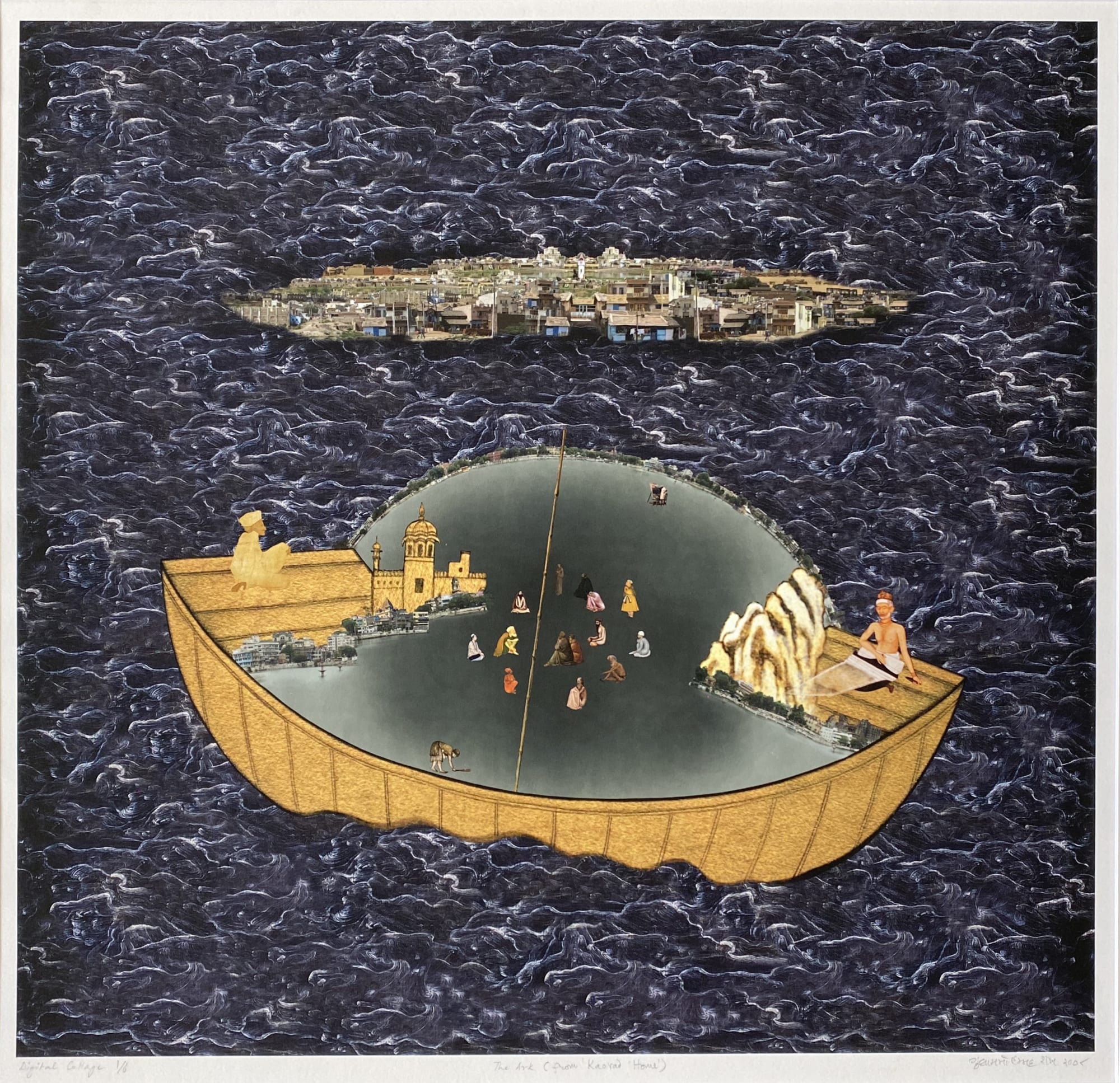 Gulammohammed SheikhThe Ark, 2007/2024 Digital Collage, Inkjet on Hahnemühle Fine Art Texture Paper