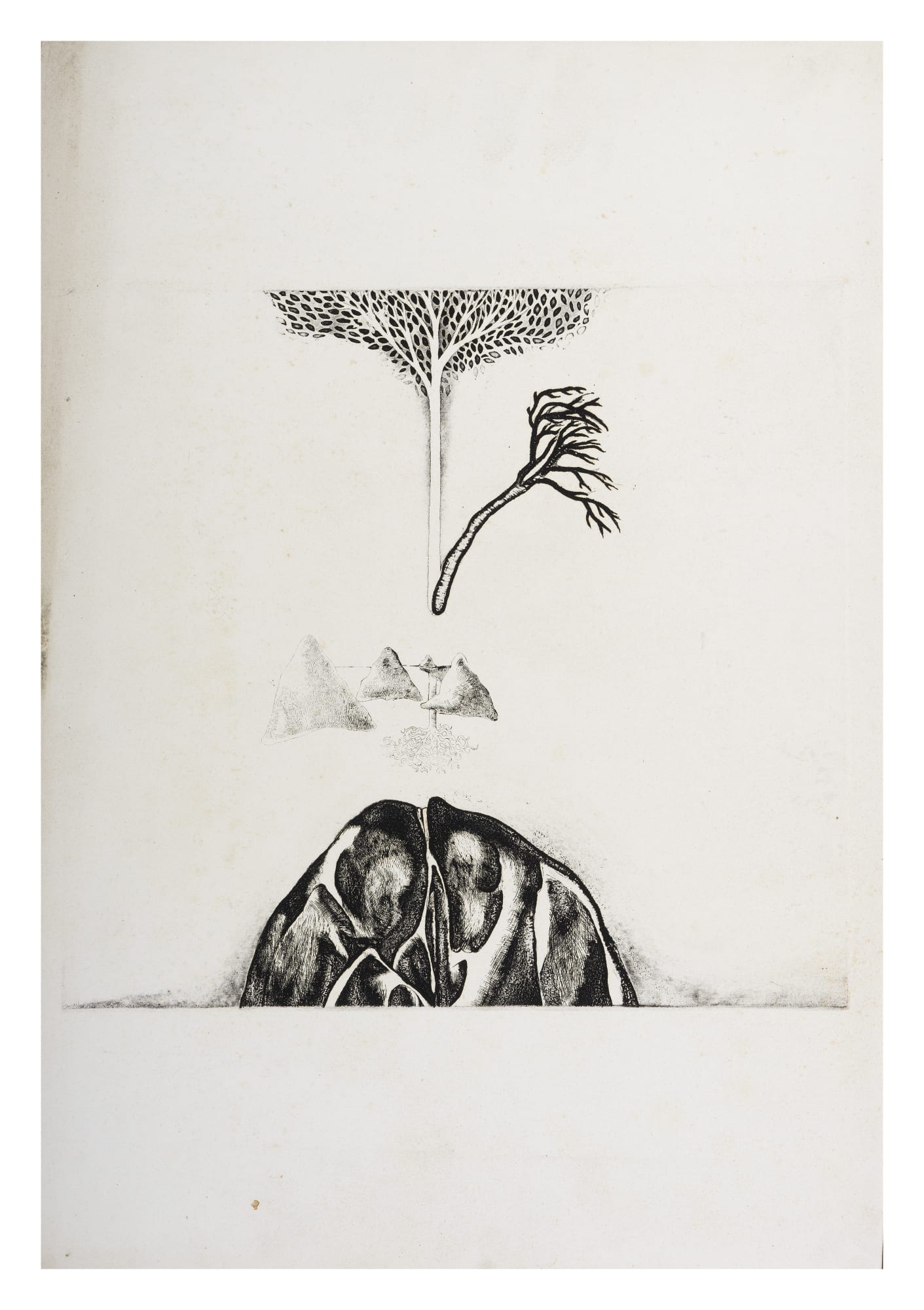 Gulammohammed SheikhUnmoolan 2, 1971 Etching - Aquatint