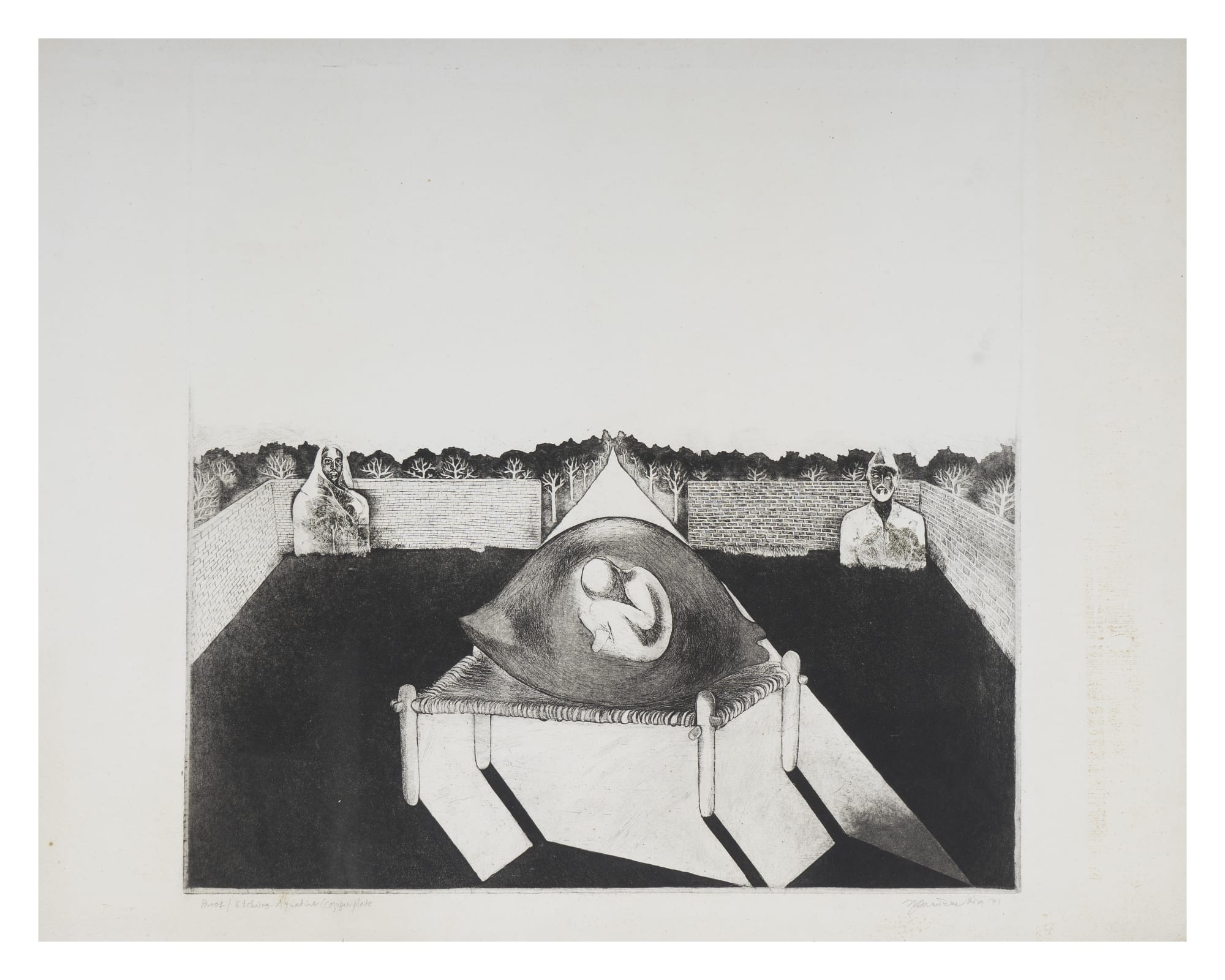 Gulammohammed SheikhUntitled, 1971 Etching - Aquatint (Copper Plate)