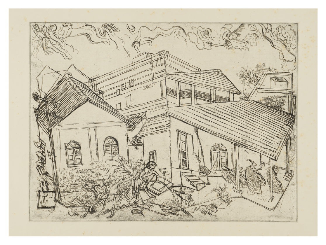 Gulammohammed SheikhResidency Reversed, 1983 Etching - First Version
