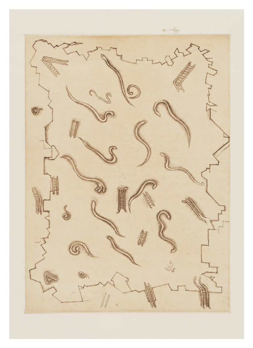 Gulammohammed Sheikh Snakes and Ladders, 2013 Etching - Soft Ground