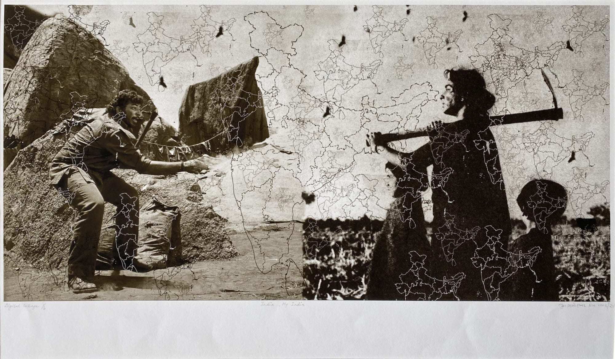 Gulammohammed Sheikh India... My India, 2002/2024 Digital collage, Inkjet on Hahnemühle Fine Art Texture Paper