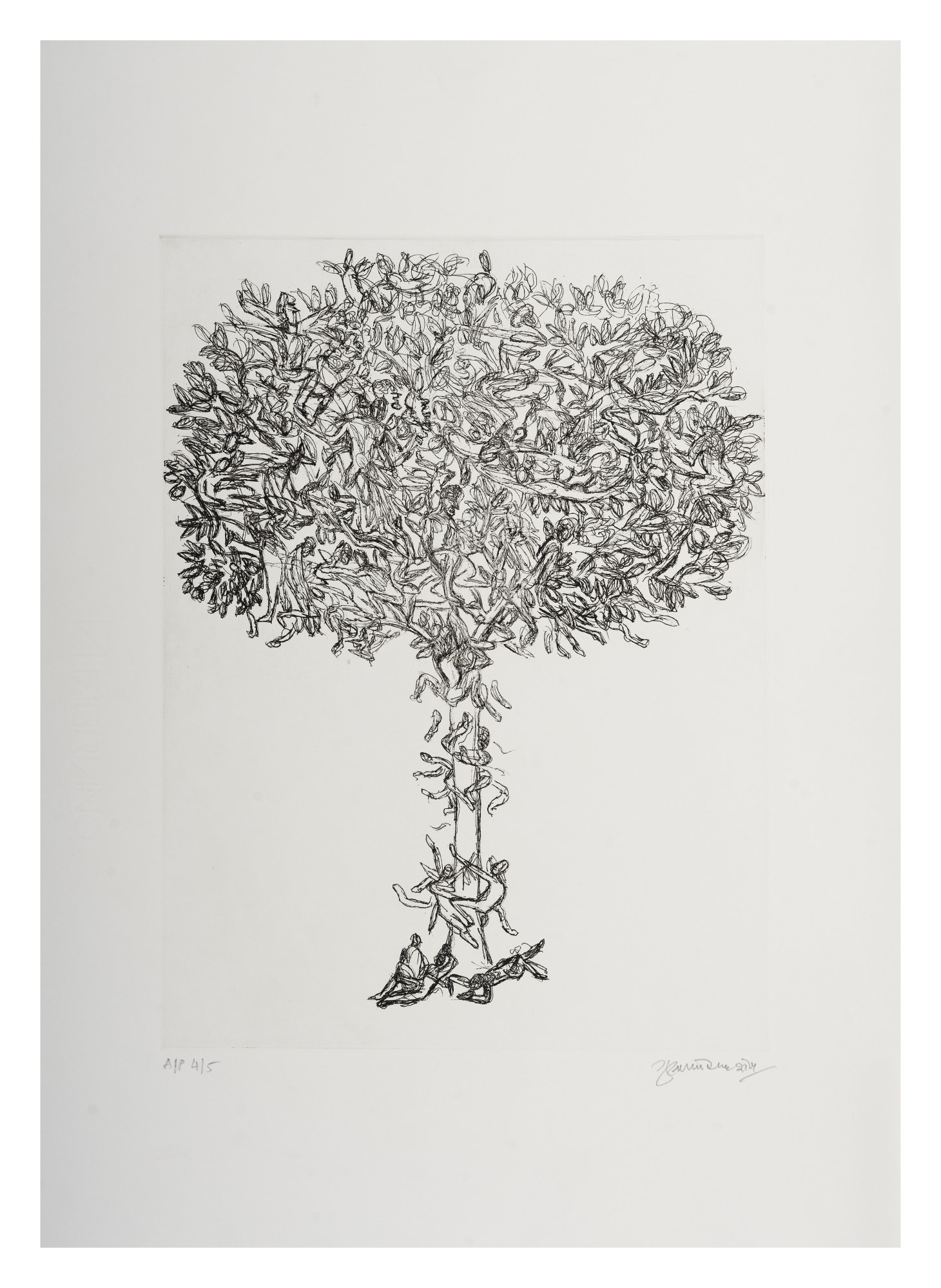 Gulammohammed SheikhClimbers, 2015 Etching