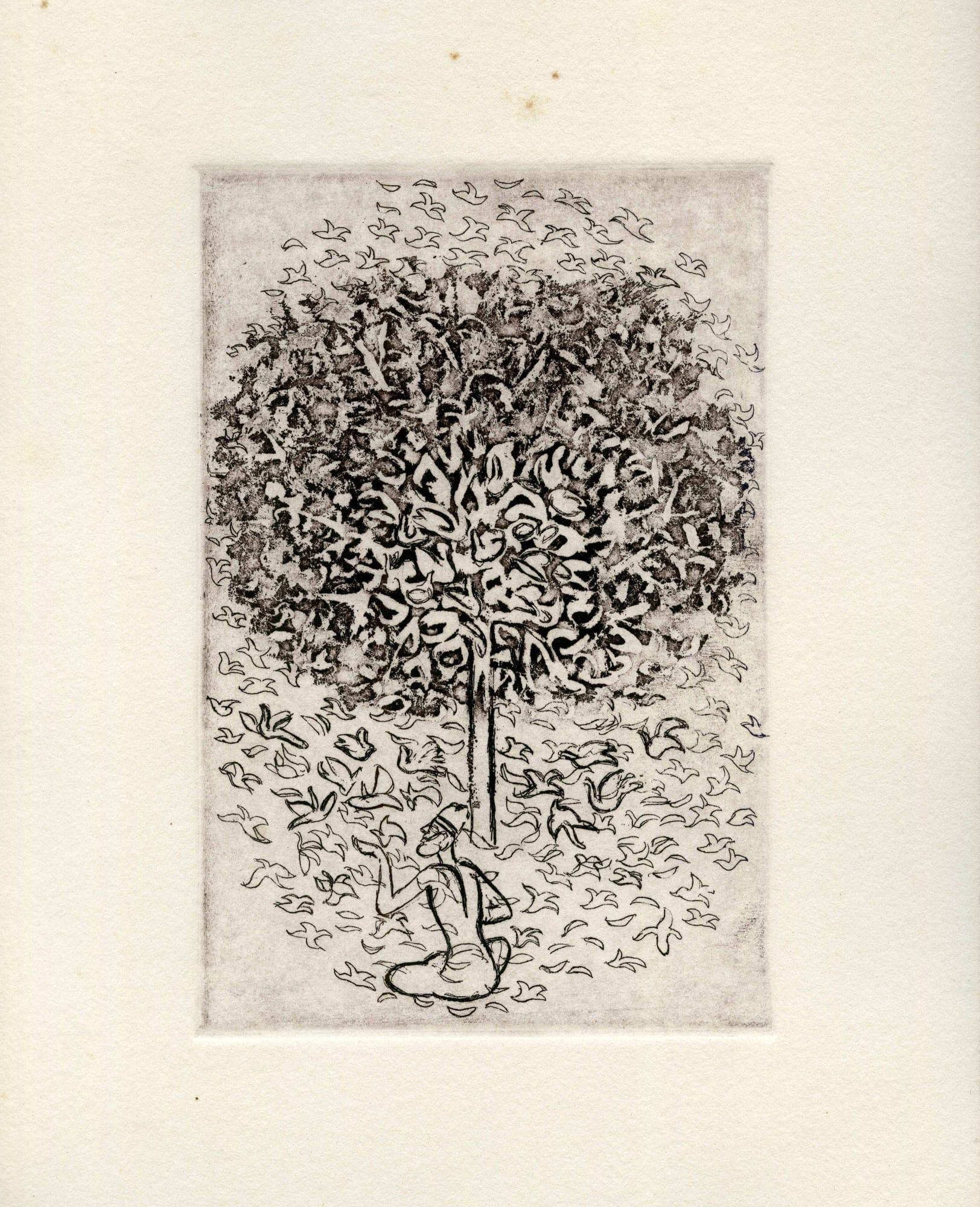 Gulammohammed SheikhKabir with a Tree of Birds, 2000 Etching - Aquatint