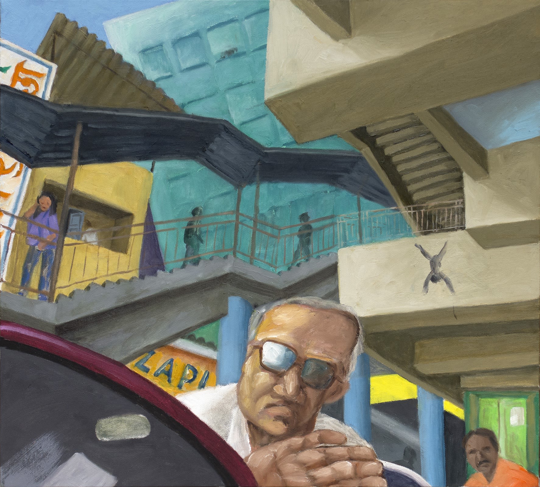 Sudhir Patwardhan Crossing the Road, 2023 Oil on canvas