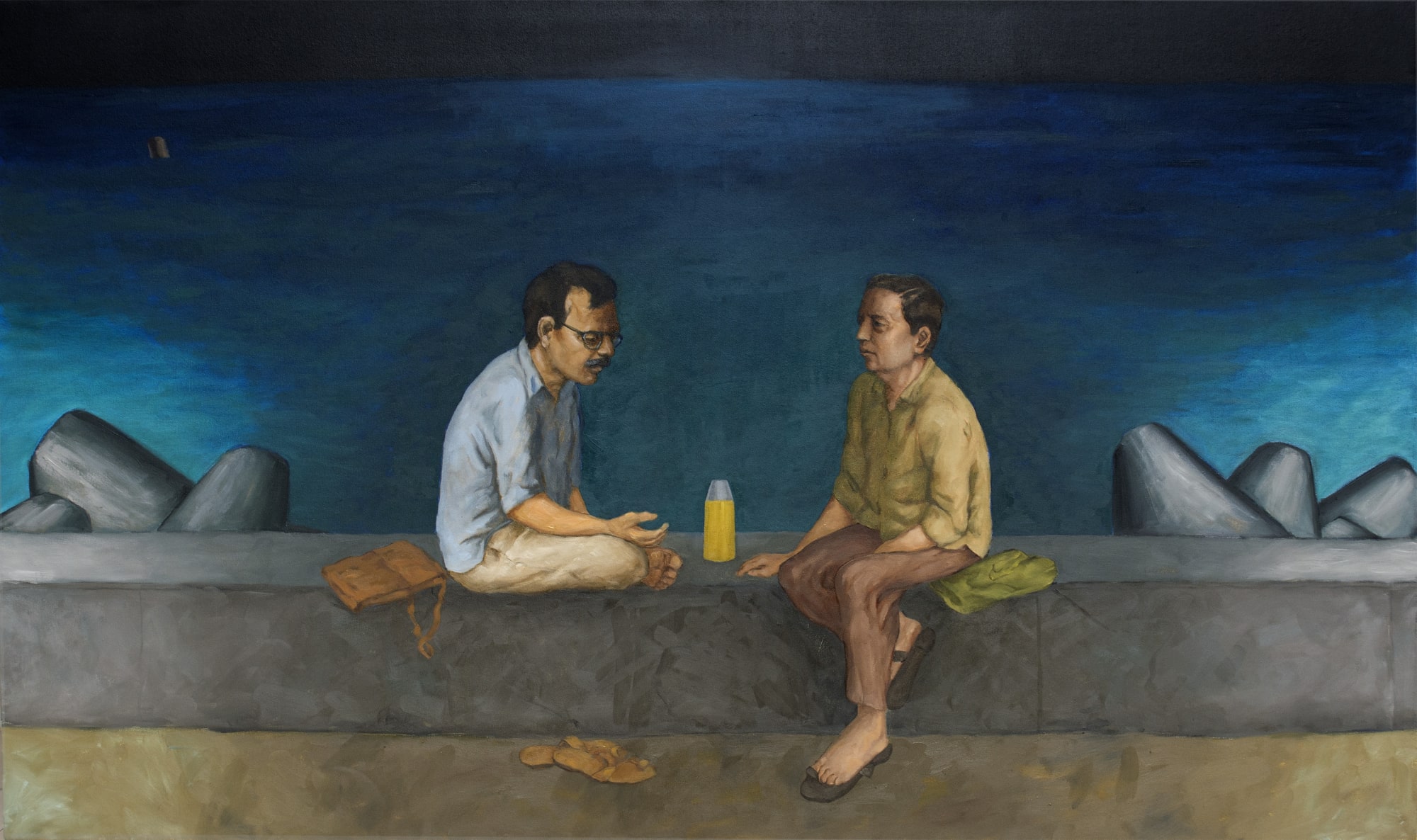 Sudhir Patwardhan Marine Drive Oil on canvas