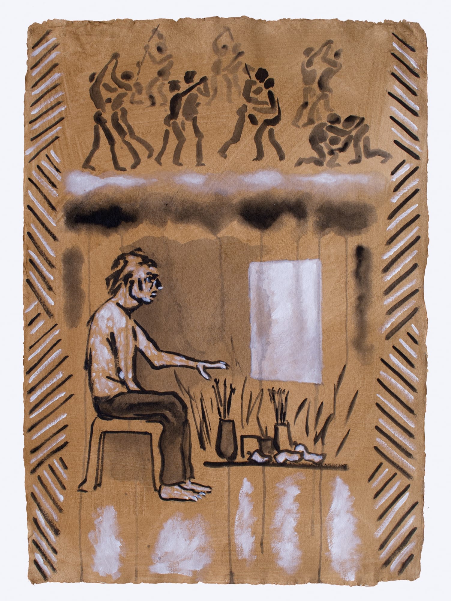 Indecision Acrylic on tinted paper 2021