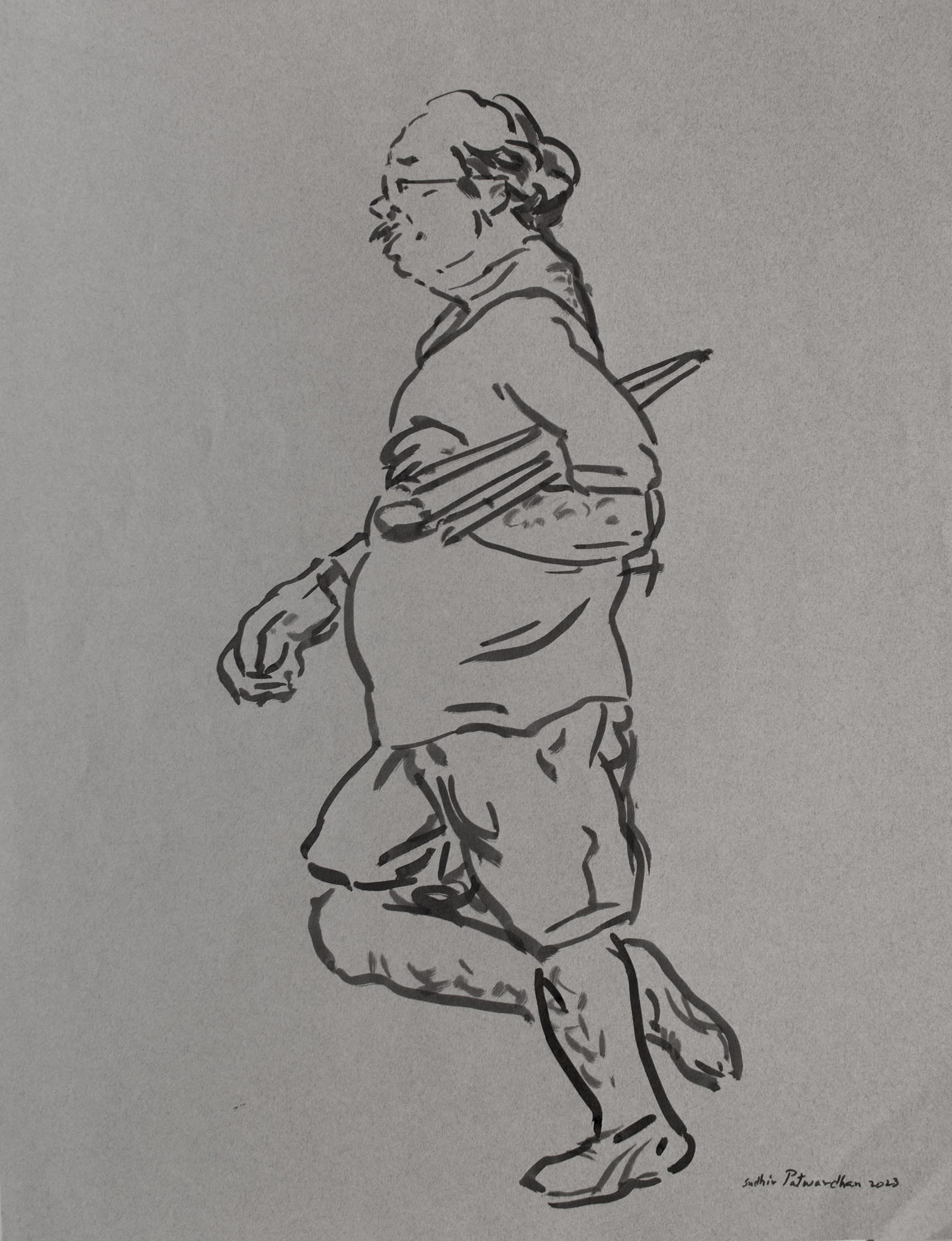 Walker Brush & ink on paper 2023