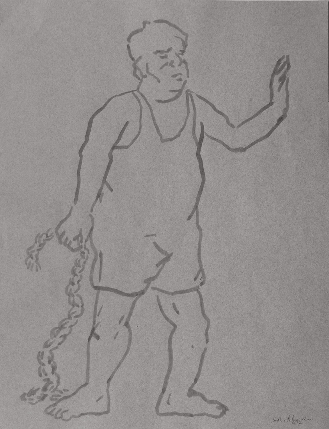 Worker Brush and ink on paper 2022