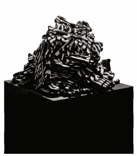 Anita Dube Small Mountain Fragments from Aamir Aziz’s poem “Sab Yaad Rakha Jayega” Wood, velvet, MDF, paint and glue