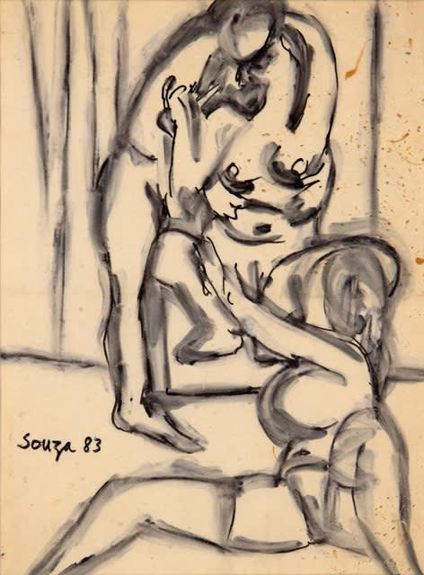 F. N. Souza Untitled Ink on paper 29 x 22 cm