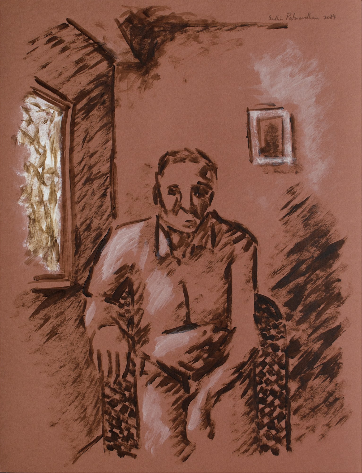 Sudhir Patwardhan Window, 2023 Acrylic on paper