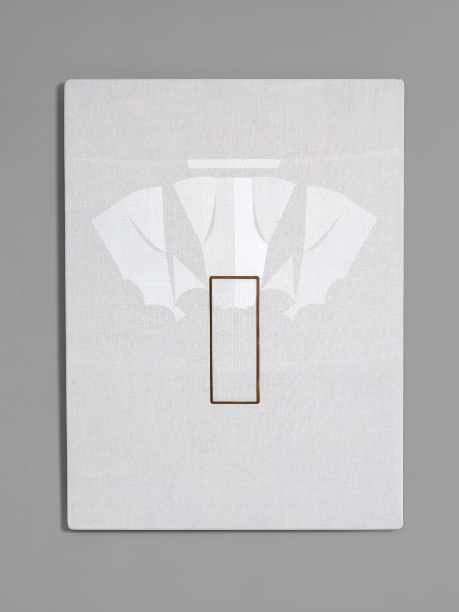 Astha Butail Unborn Series IV, 2014 - 2025 Hand-woven muslin, archival ink, MDF, teak wood