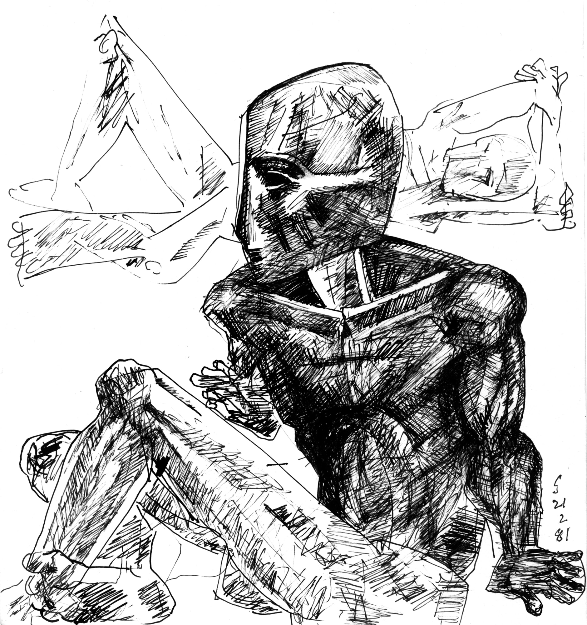 Somnath Hore Untitled, 1981 Pen and ink on paper