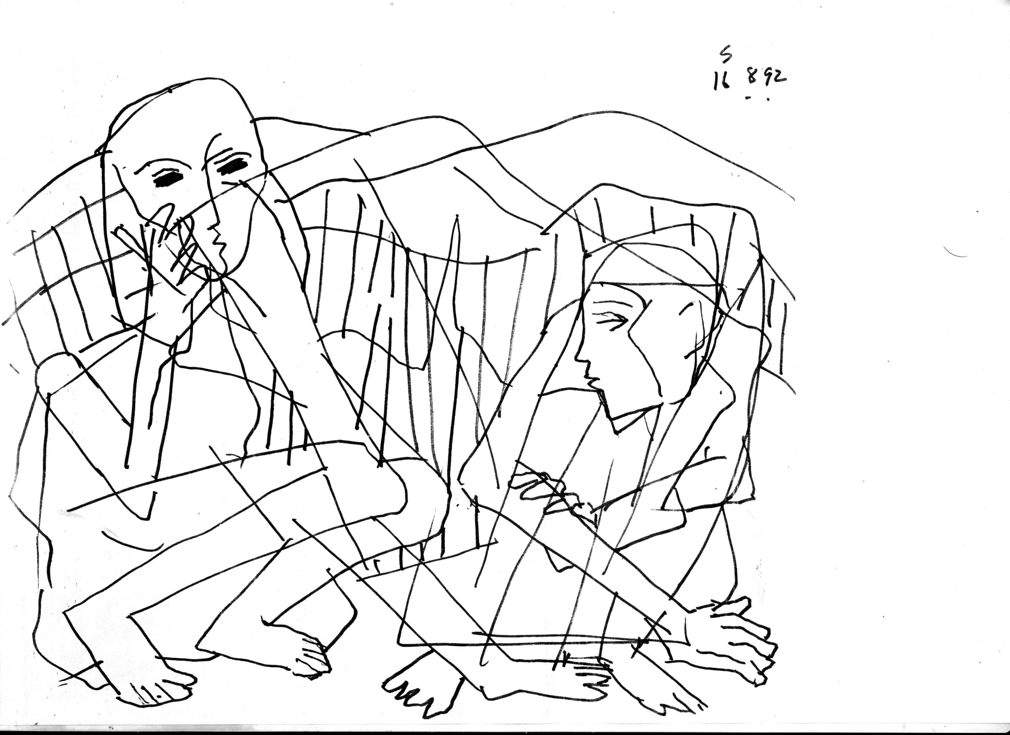 Somnath Hore Untitled, 1992 Pen and ink on paper