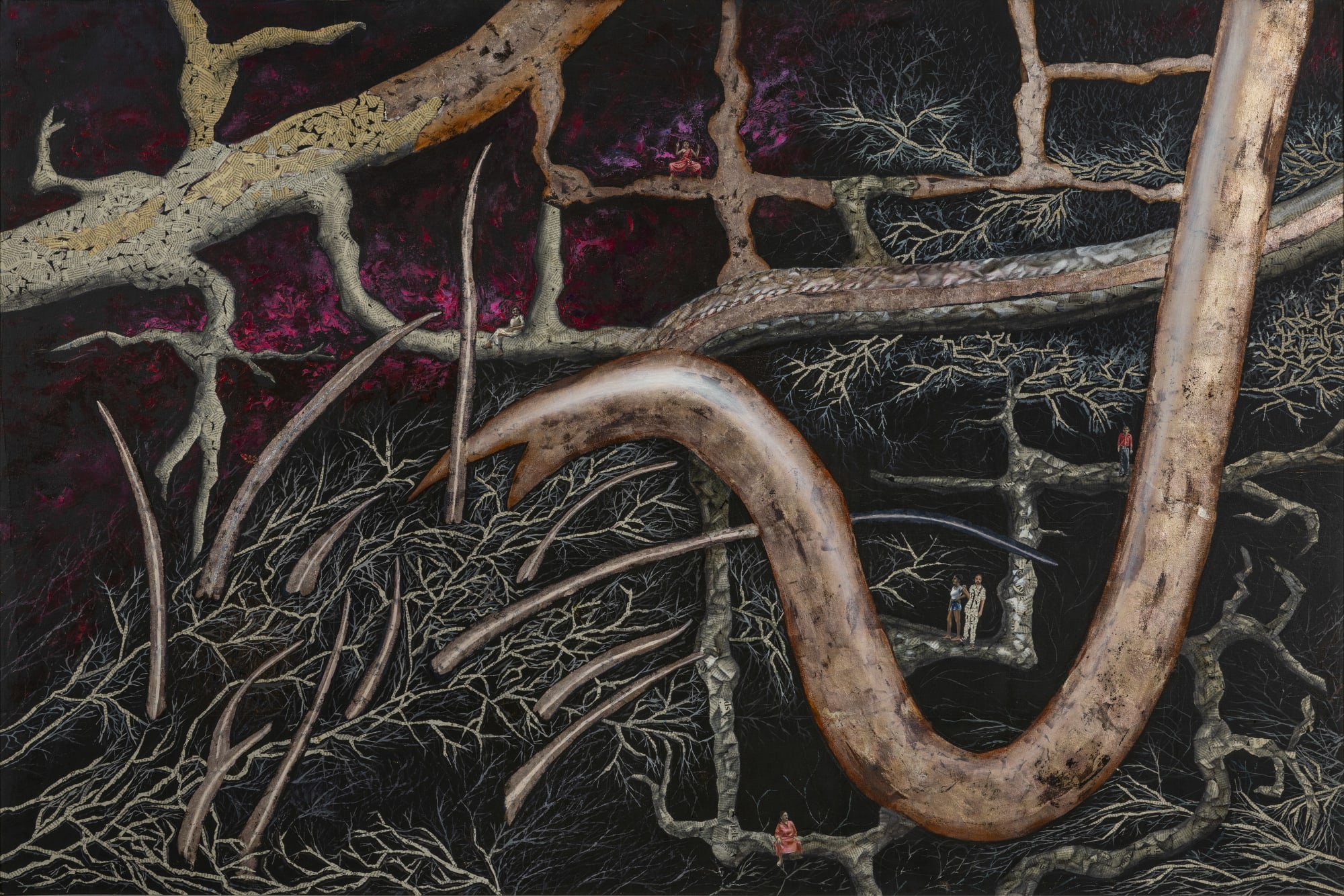 Untitled Mixed media on canvas 49 x 73 in