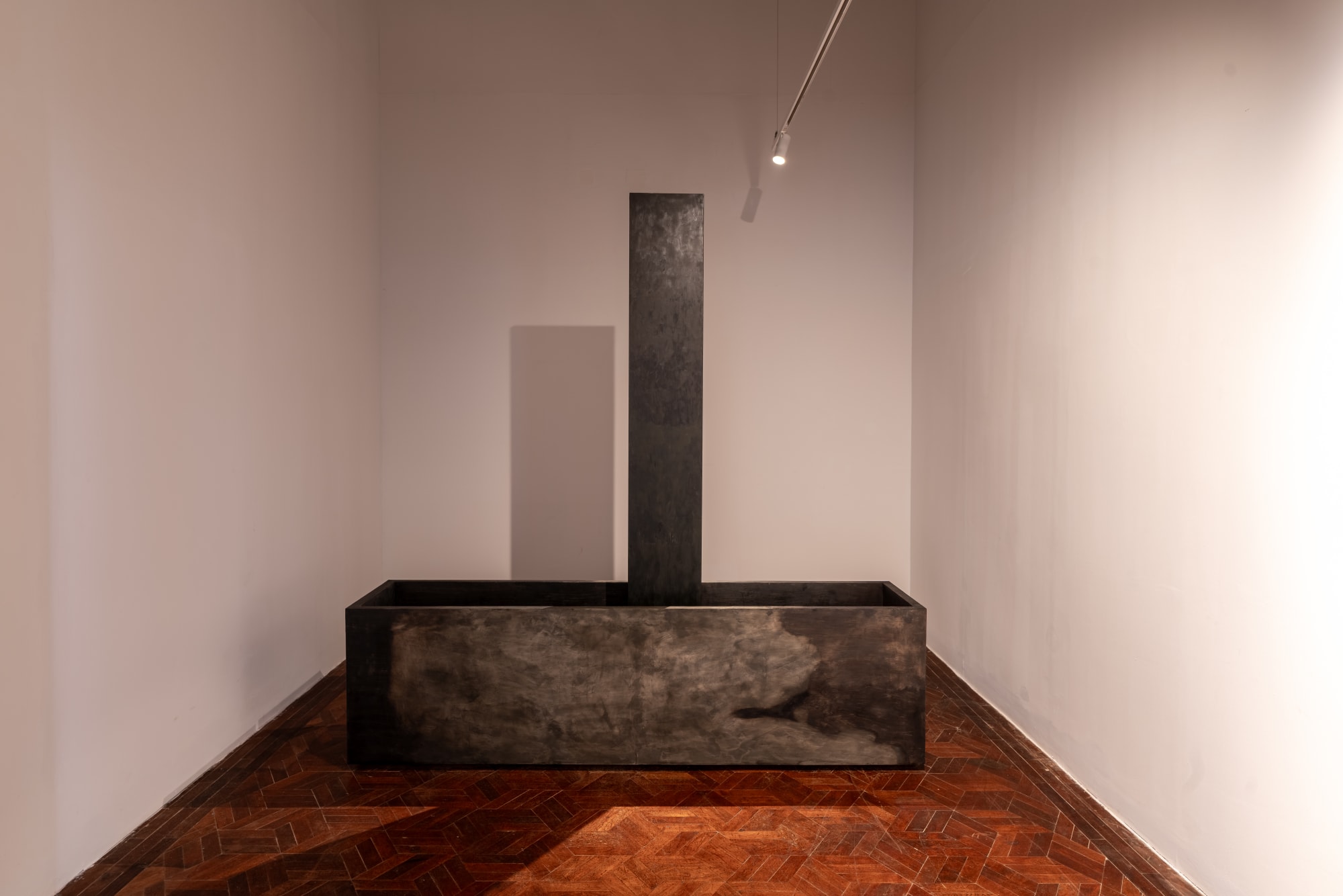 Biraaj Dodiya Rising Oil paint and polyester body filler on galvanized steel