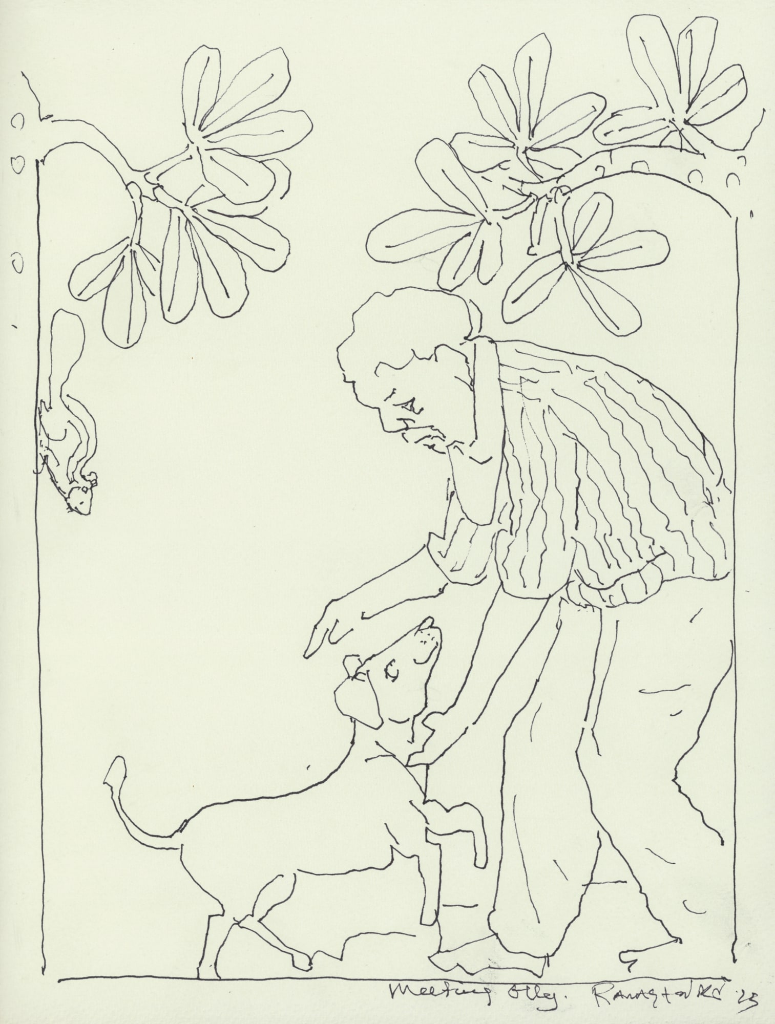 Self-portrait as an inactive artist Ink on paper 15 x 11 in 2023