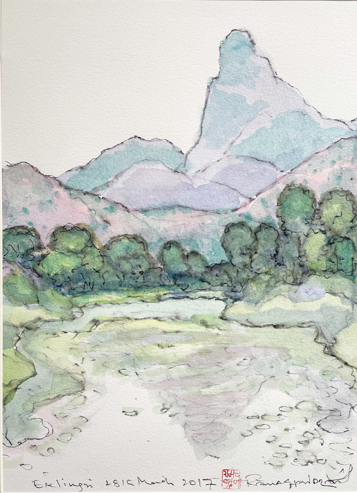 Eklinji Series Watercolour on paper 15 x 11 in 2017