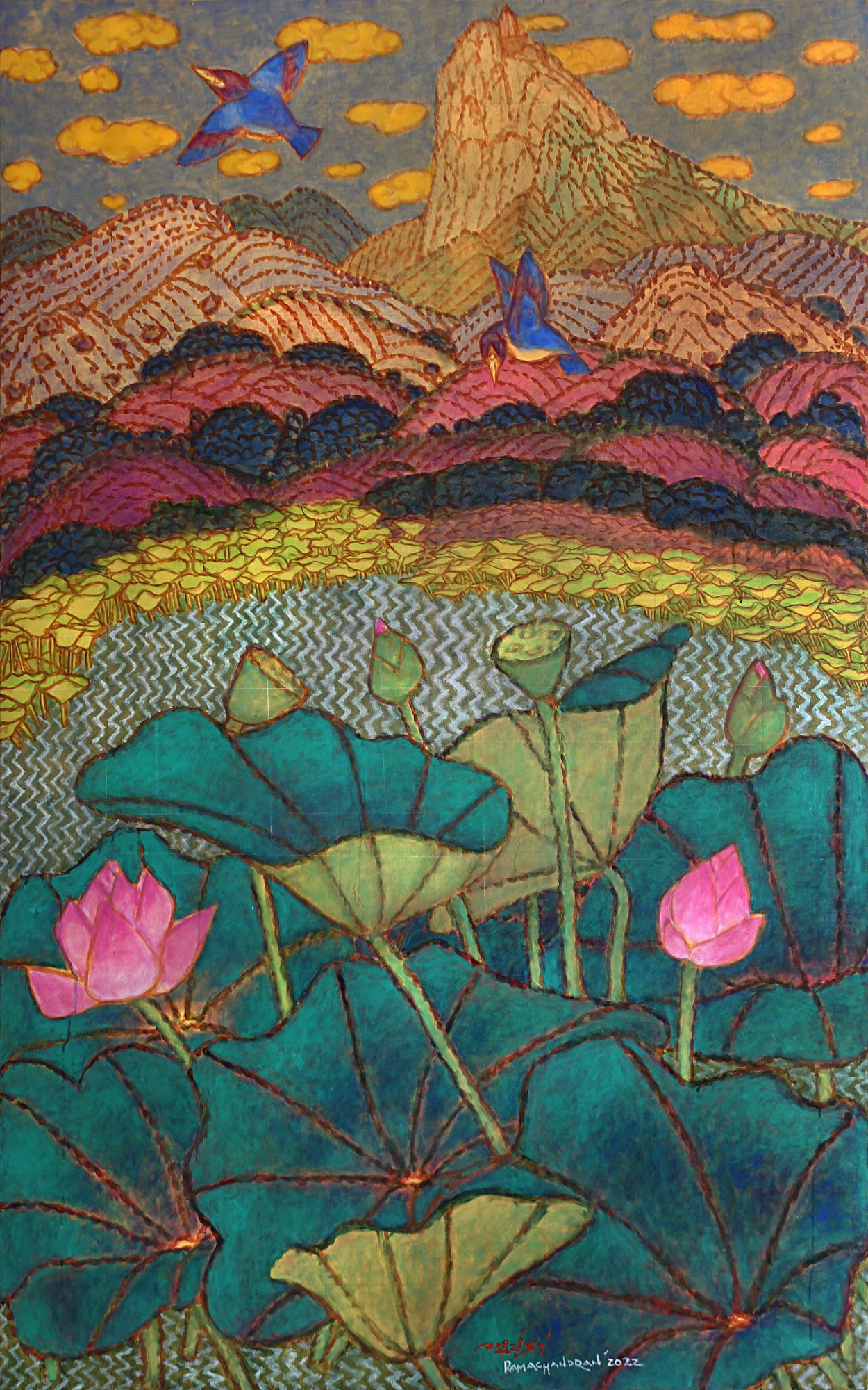 Eklingji Oil on canvas 78 x 48 in 2022