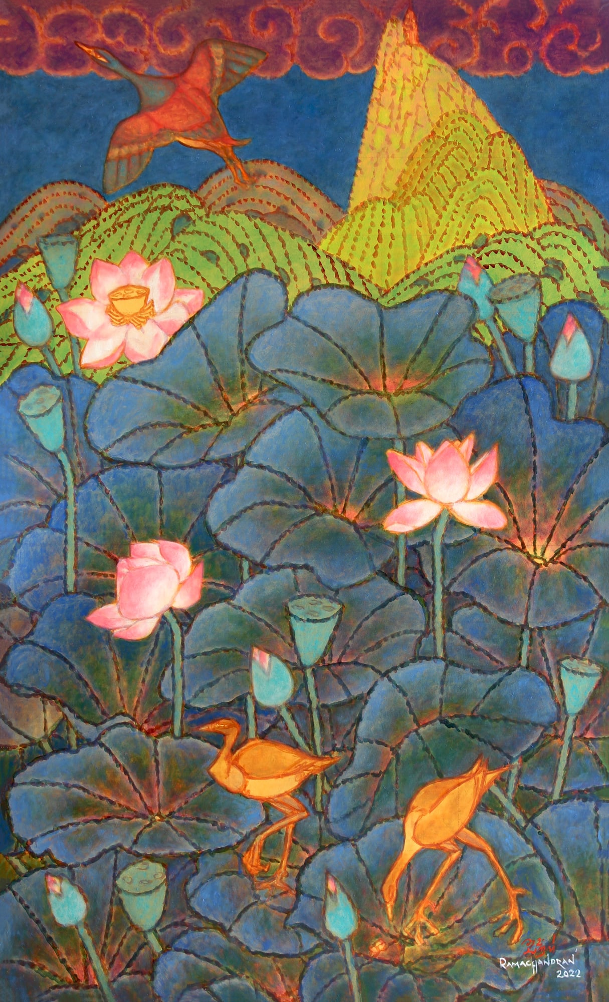 Eklingji Oil on canvas 78 x 48 in 2022