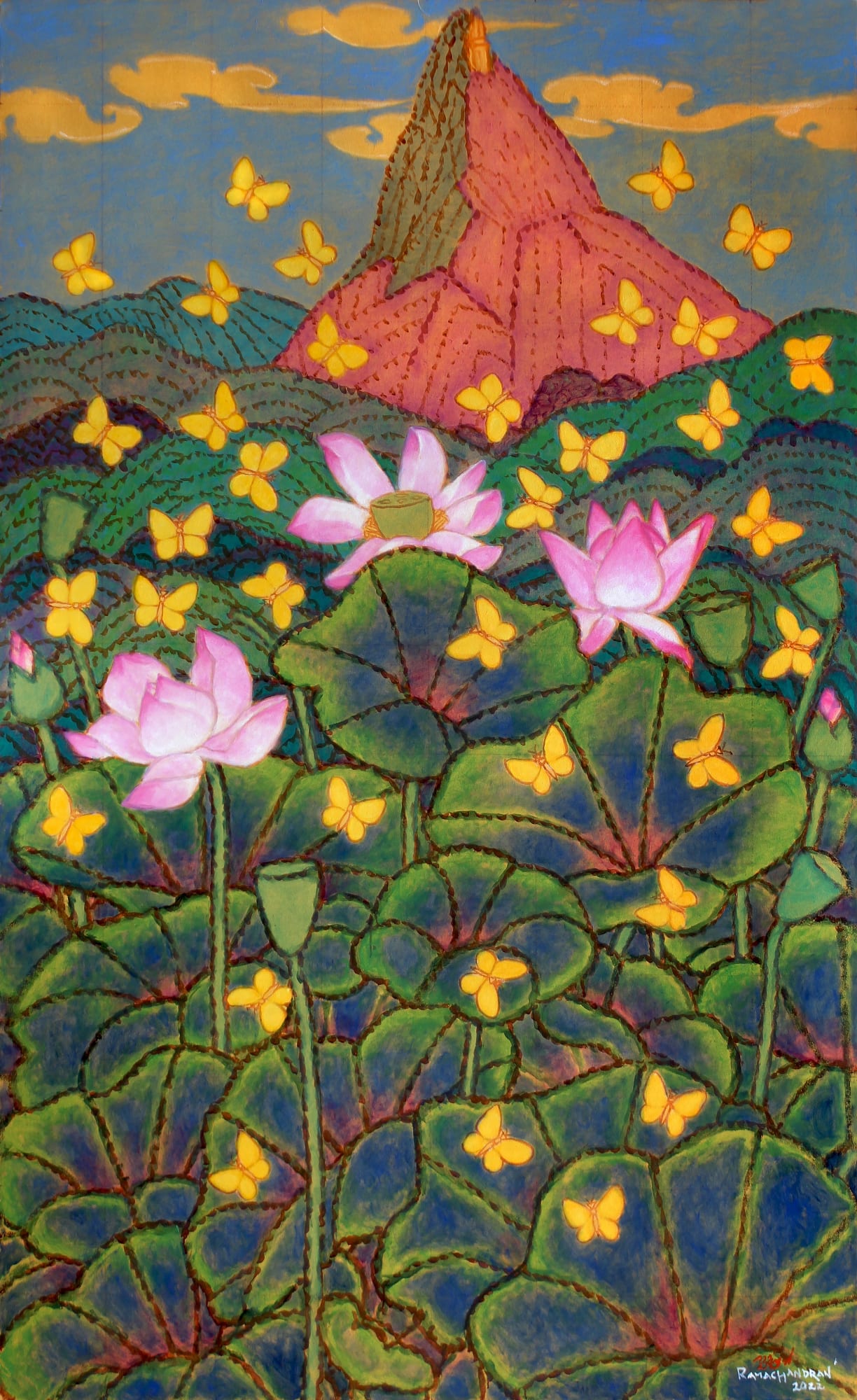 Eklingji Oil on canvas 78 x 48 in 2022