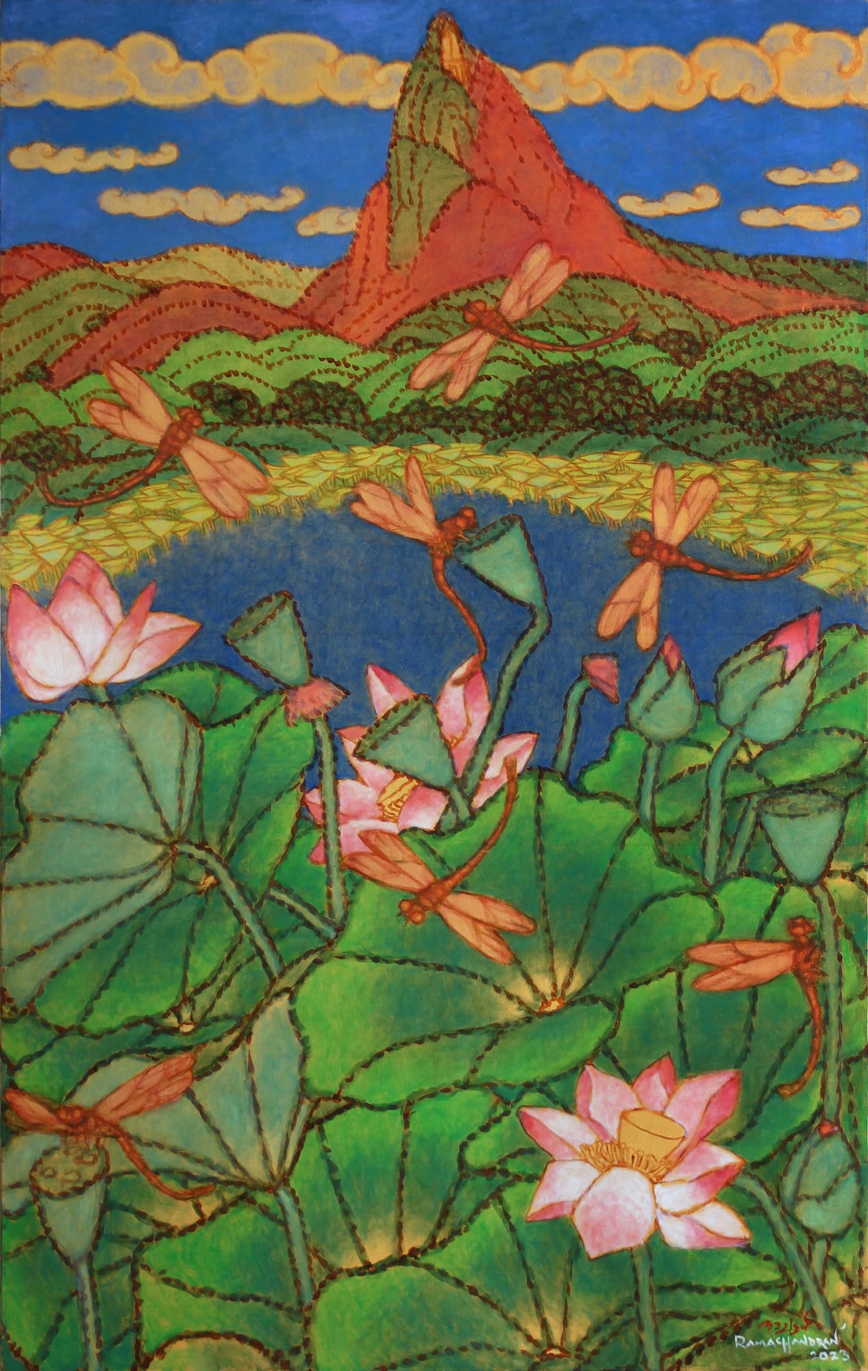 Eklingji Oil on canvas 78 x 48 in 2023