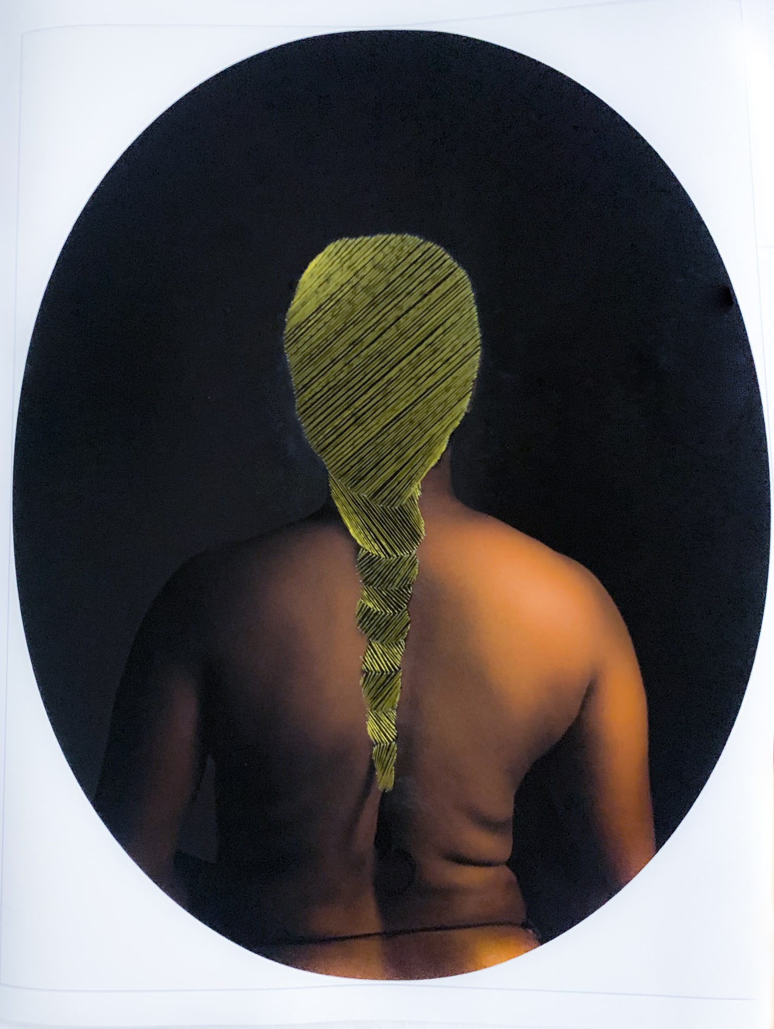 Behula these Days C-type print on archival paper and golden silk thread 2025
