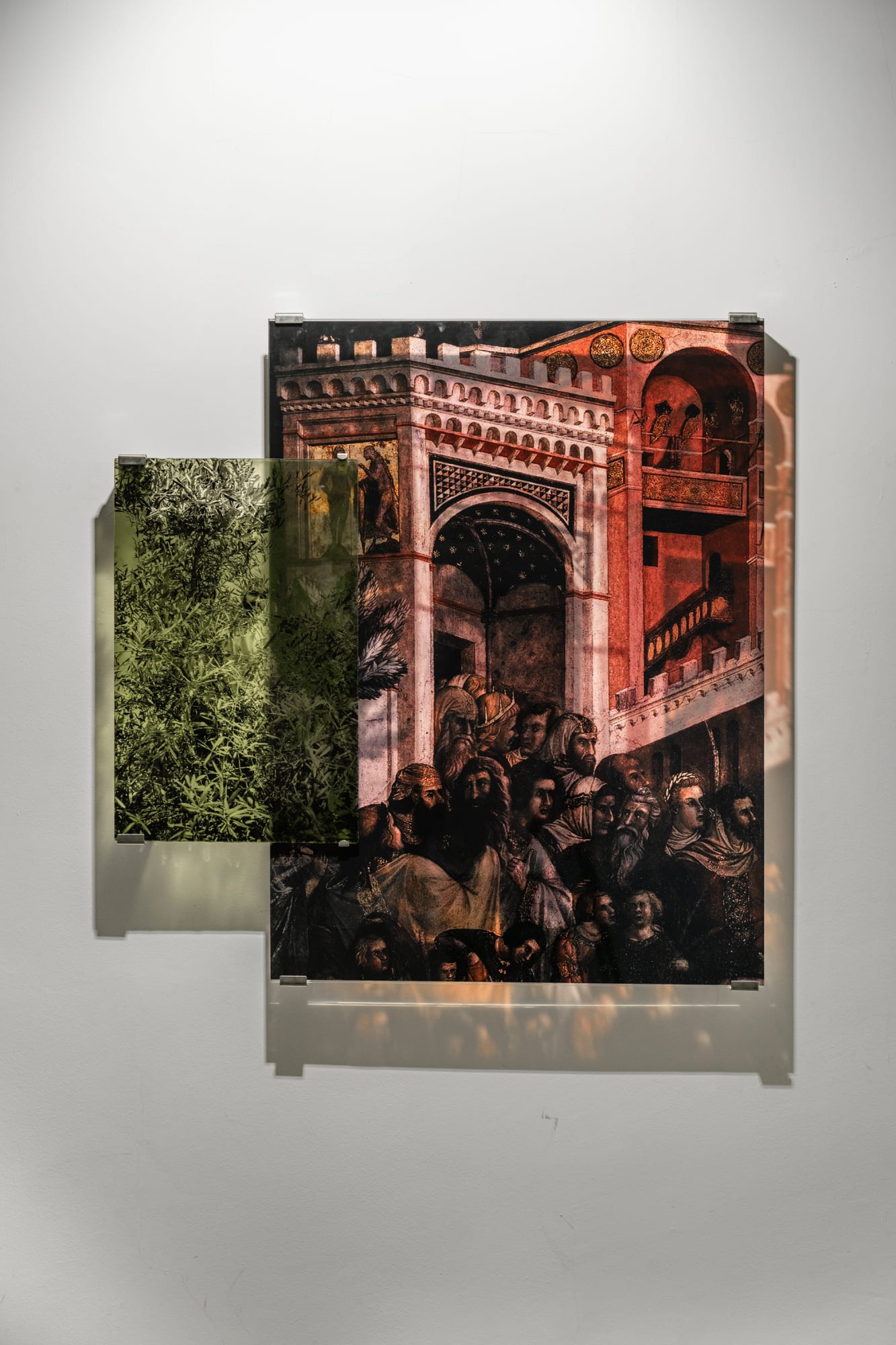 Sacred Dissonance 7, 2025, Screen prints and mixed media on glass, 97 x 95.5 cm, Edition of 3.