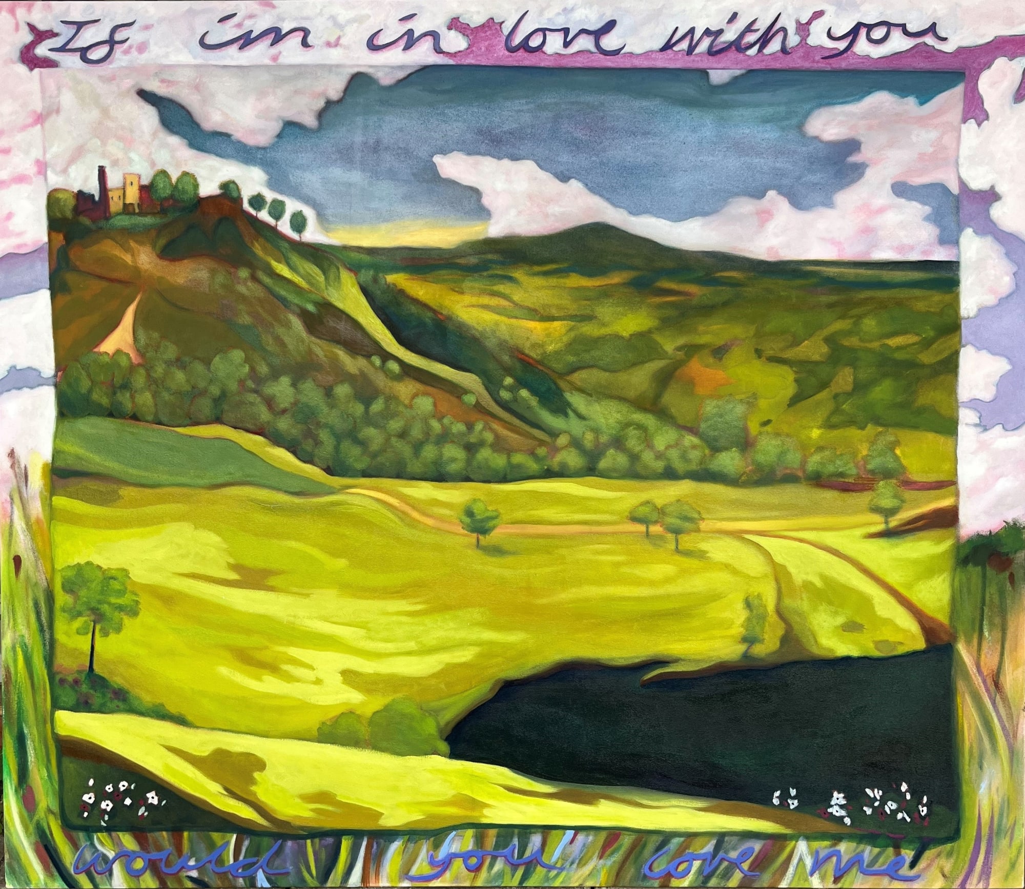 Henry Glover, If I'm in love with you would you love me, Oil and pastel on canvas, 2023, 130 x 150 cm