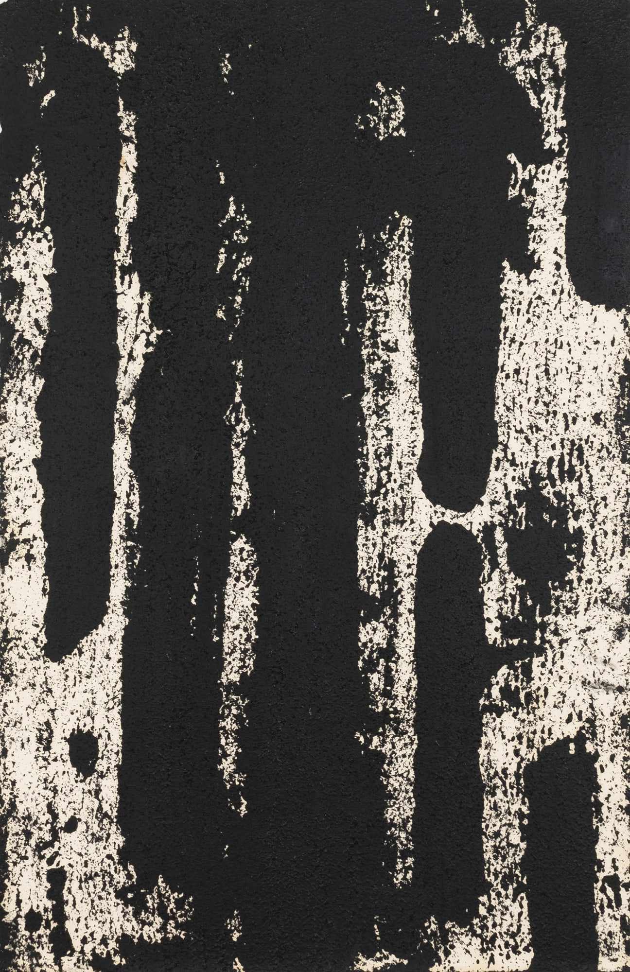 Richard SERRA Ar vertical #3, 2017 Encre de gravure, silice et bâton de peinture sur papier / Etching ink, silica and paint stick on paper 102,9 x 65,4 cm